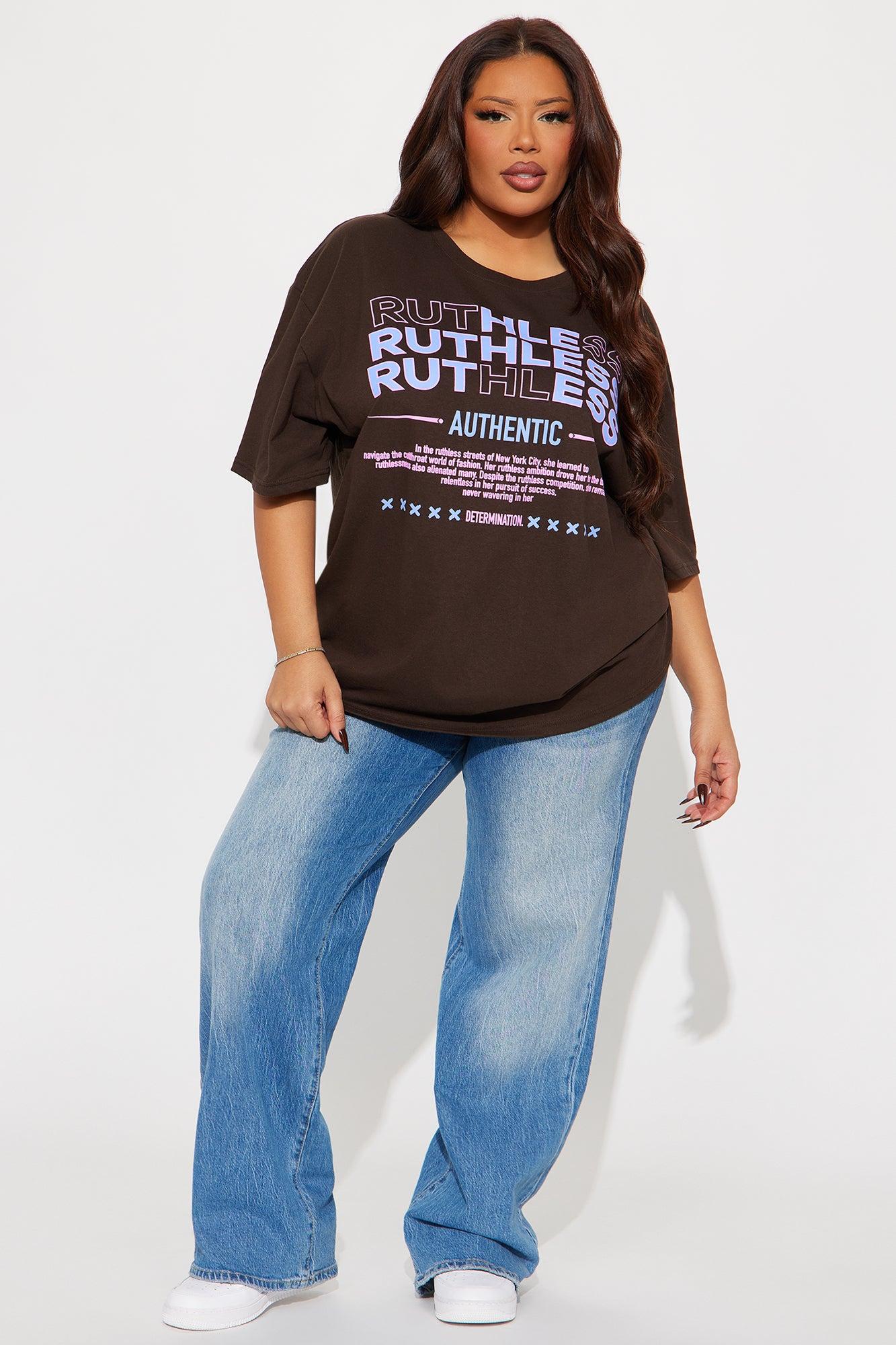 Ruthless Oversized Tee - Brown Product Image