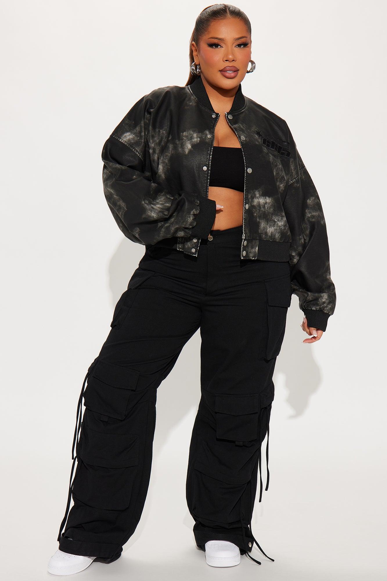 NYC Washed Faux Leather Jacket - Black Product Image