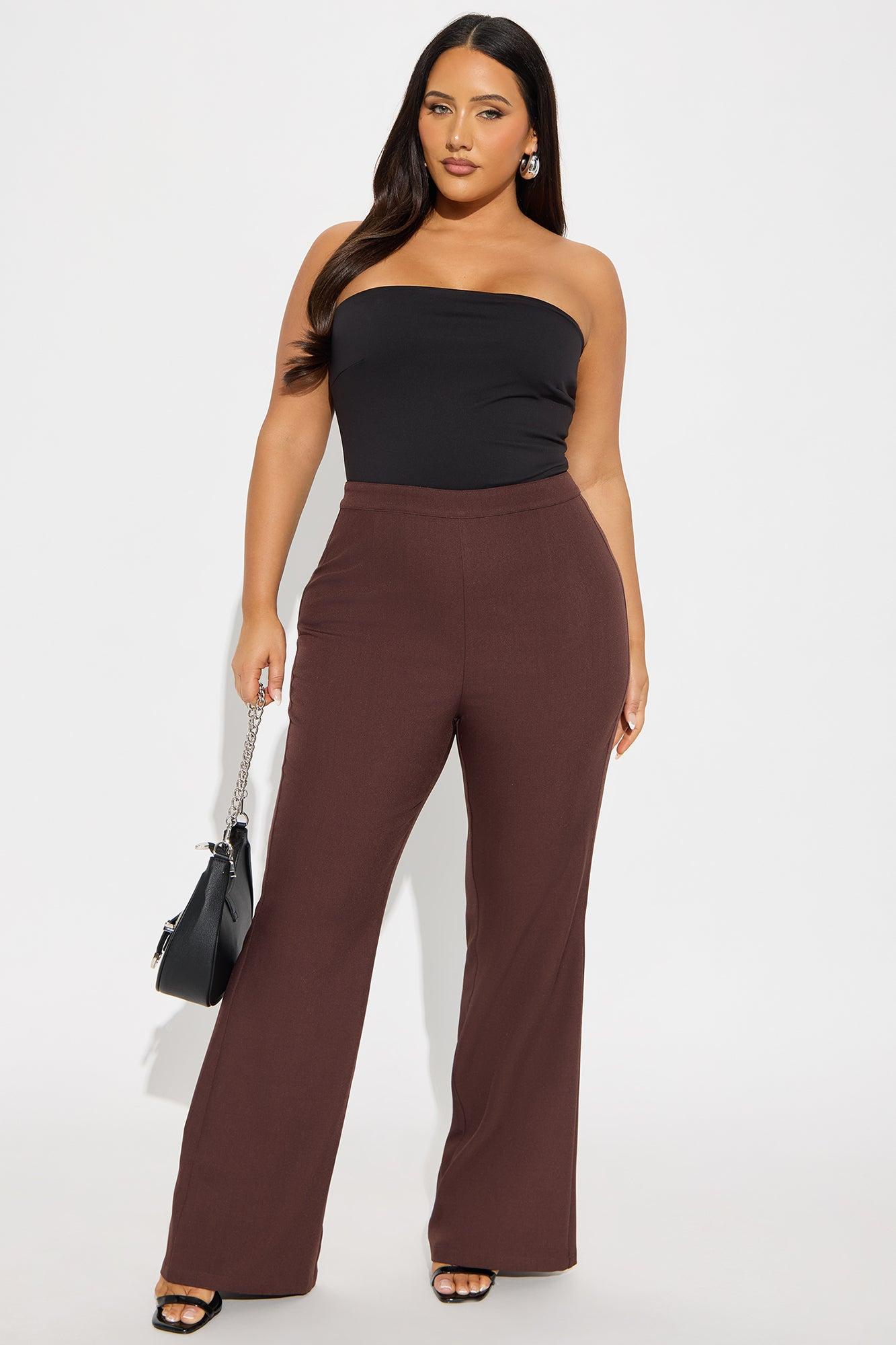 Abrina Twill Flare Pant - Chocolate Female Product Image
