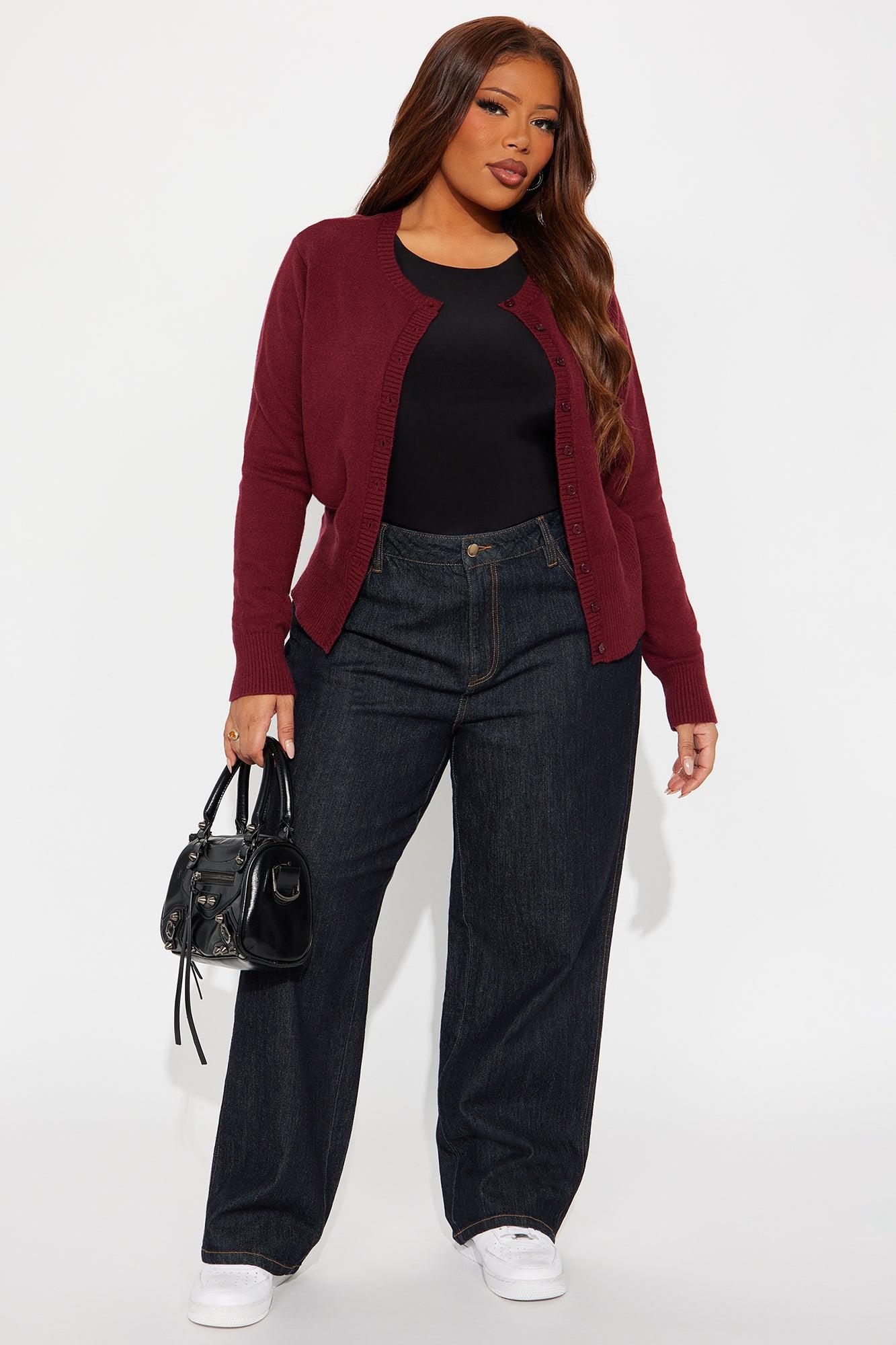 Miss Me Everyday Cardigan - Burgundy Female Product Image