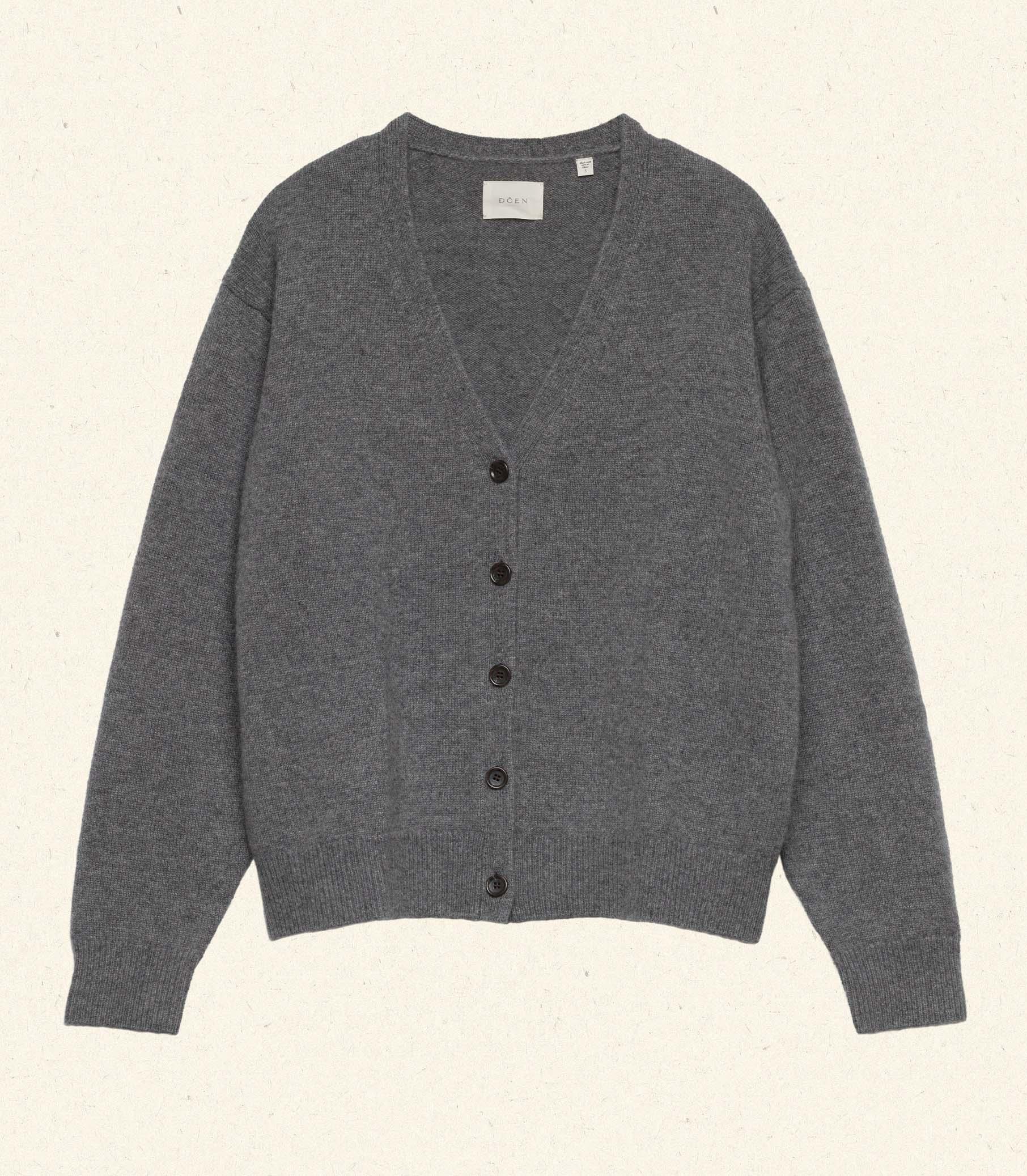 AURIE CASHMERE CARDIGAN -- CHARCOAL Product Image