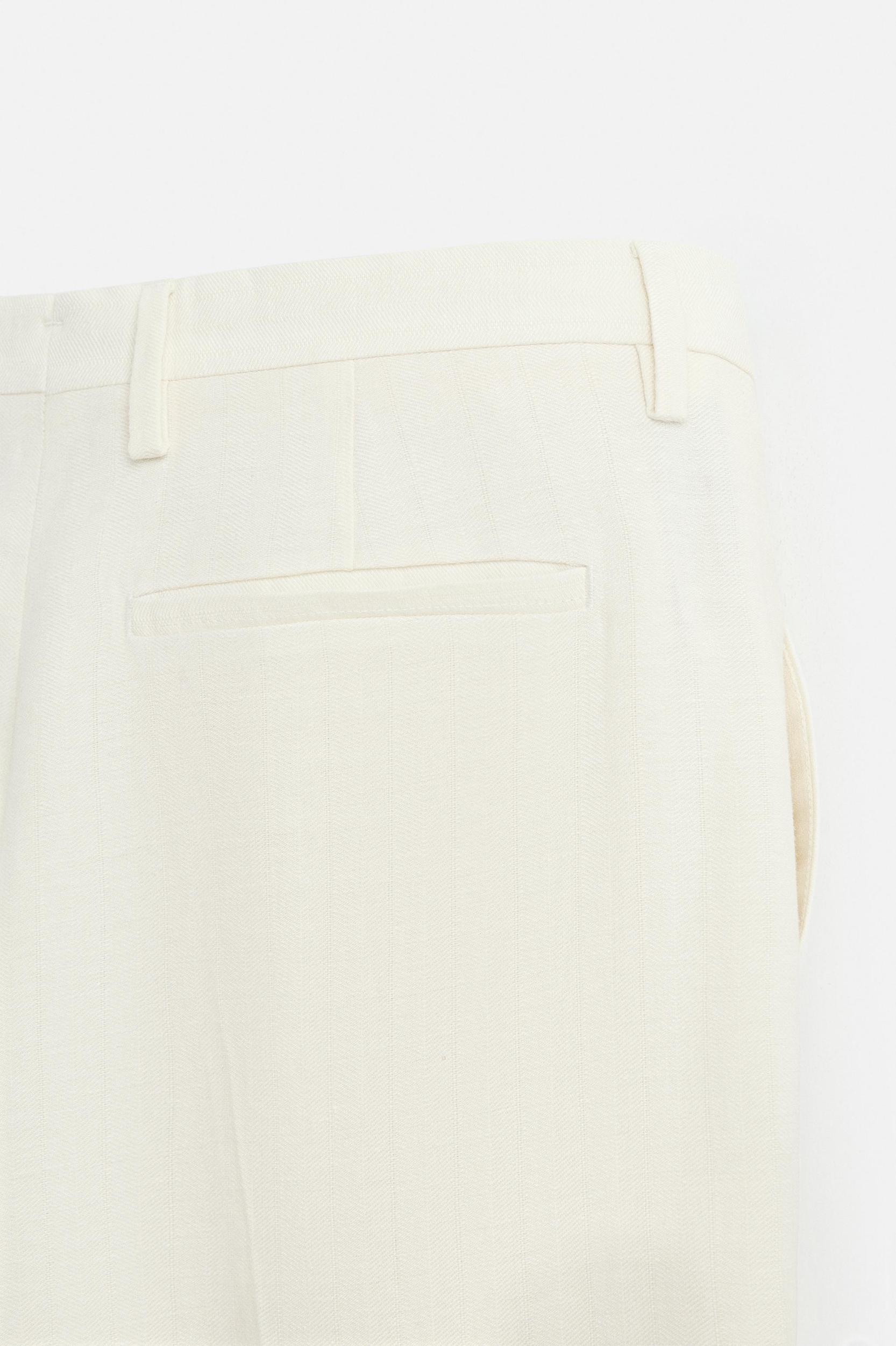 LIMITED EDITION HERRINGBONE LINEN-WOOL PANTS Product Image