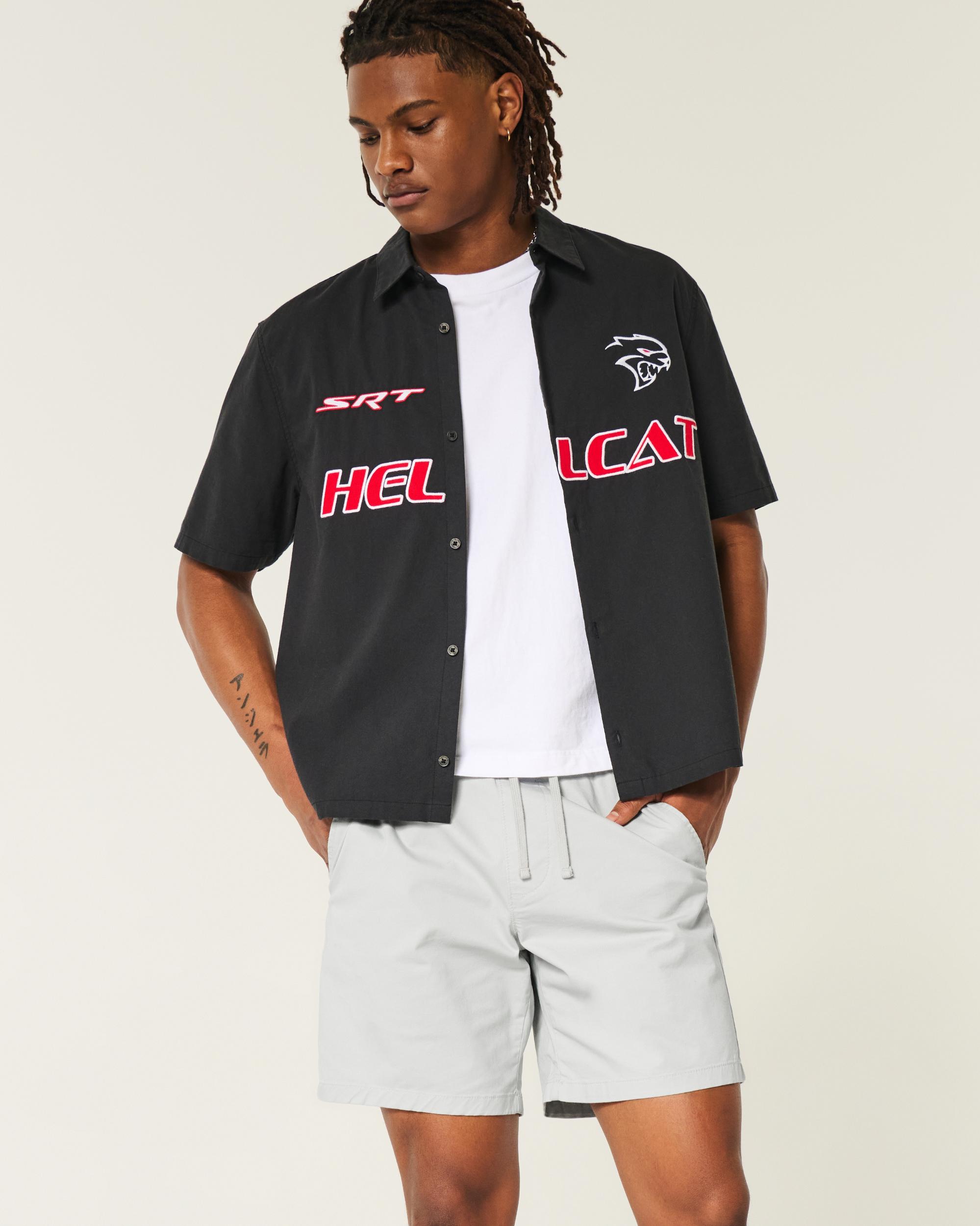 Above-the-Knee Twill Pull-On Shorts Product Image