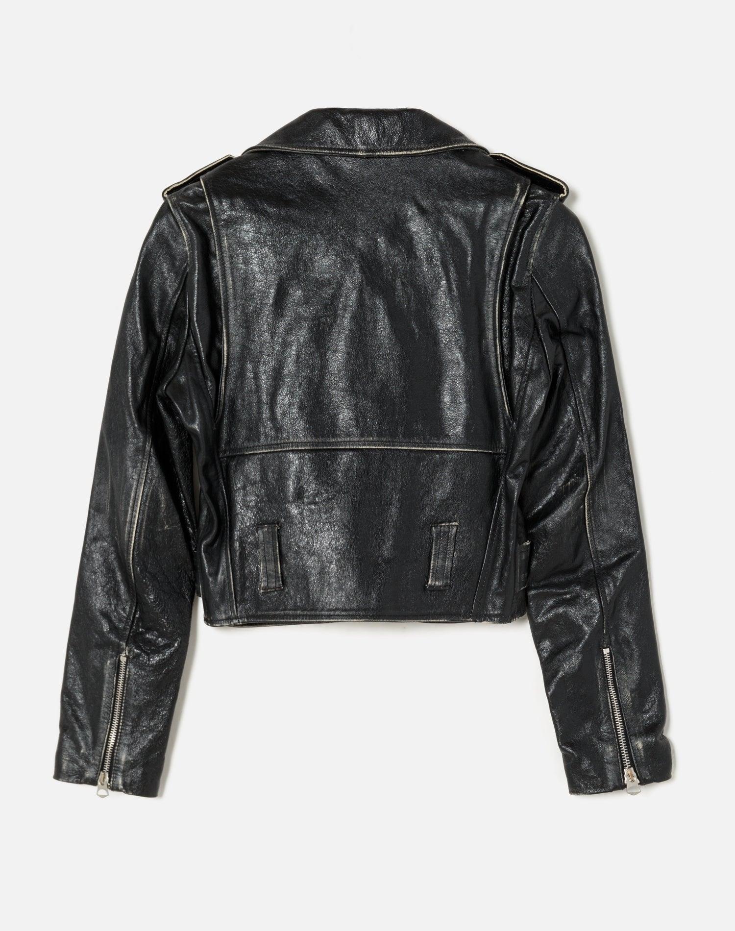 Leather Moto Jacket - Vintage Black Female Product Image