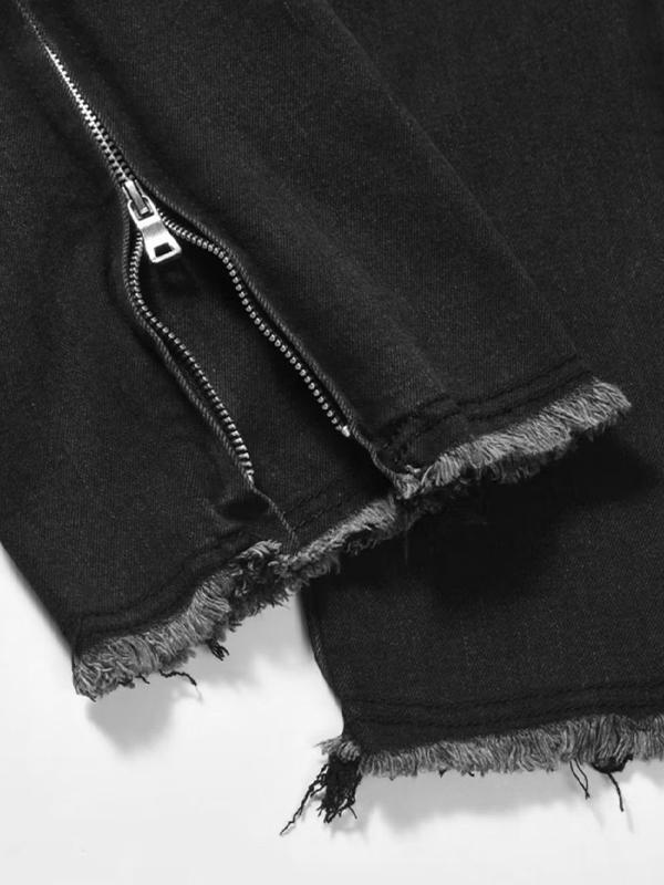 Men's Vintage Side Zip Up Loose Jeans Product Image