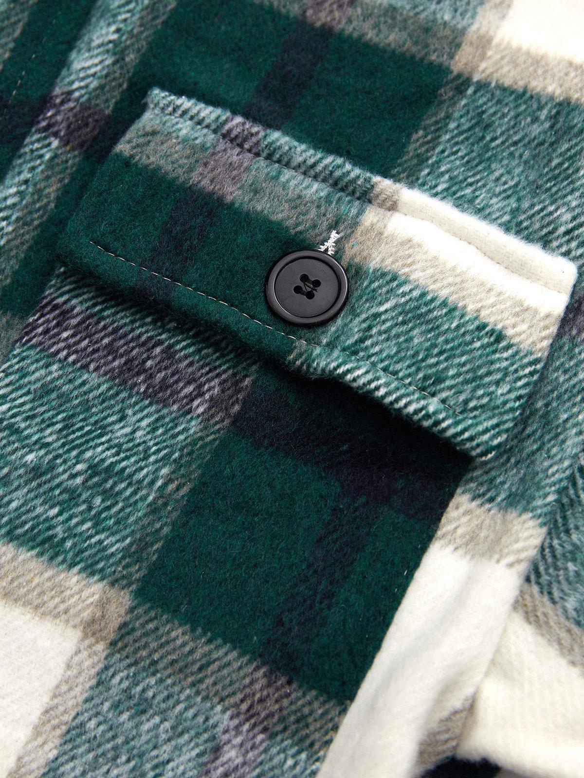 Shacket Vintage Pockets Over-sized Plaid Jacket Product Image