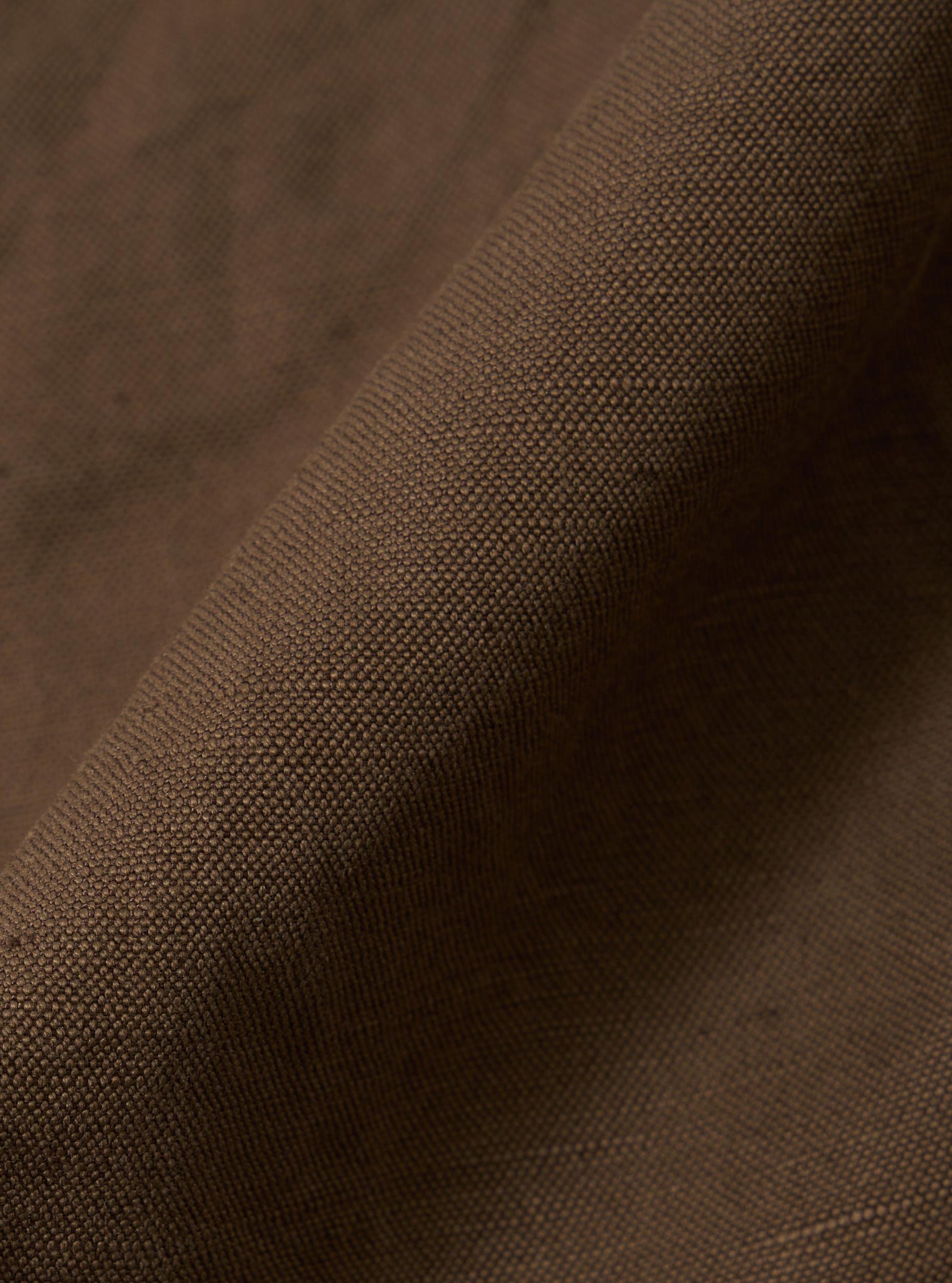 Universal Works Simple Short in Khaki Linen Slub Weave Product Image