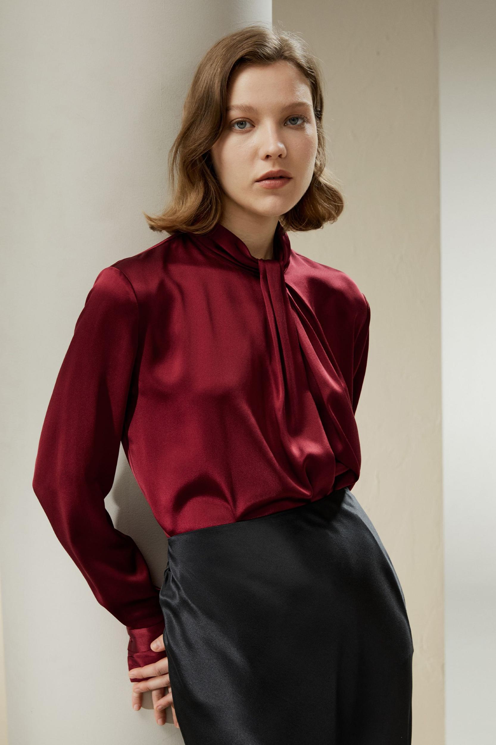 Asymmetrical Embellished Pleats Shirt Product Image