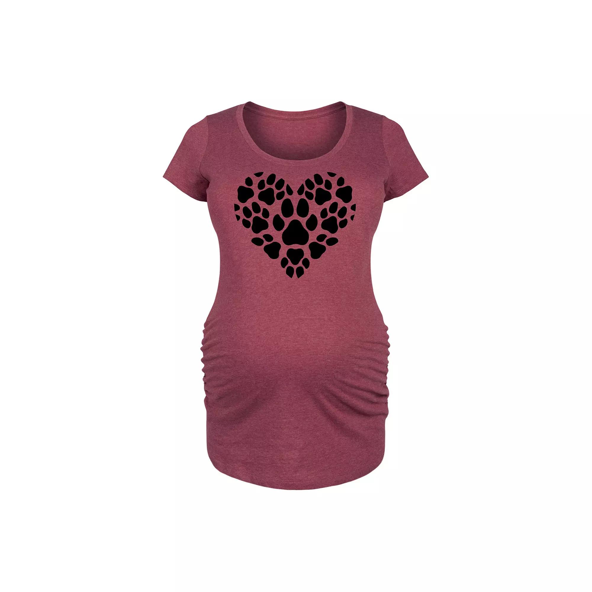 Maternity Pawprint Heart Graphic Tee, Women's,  Product Image