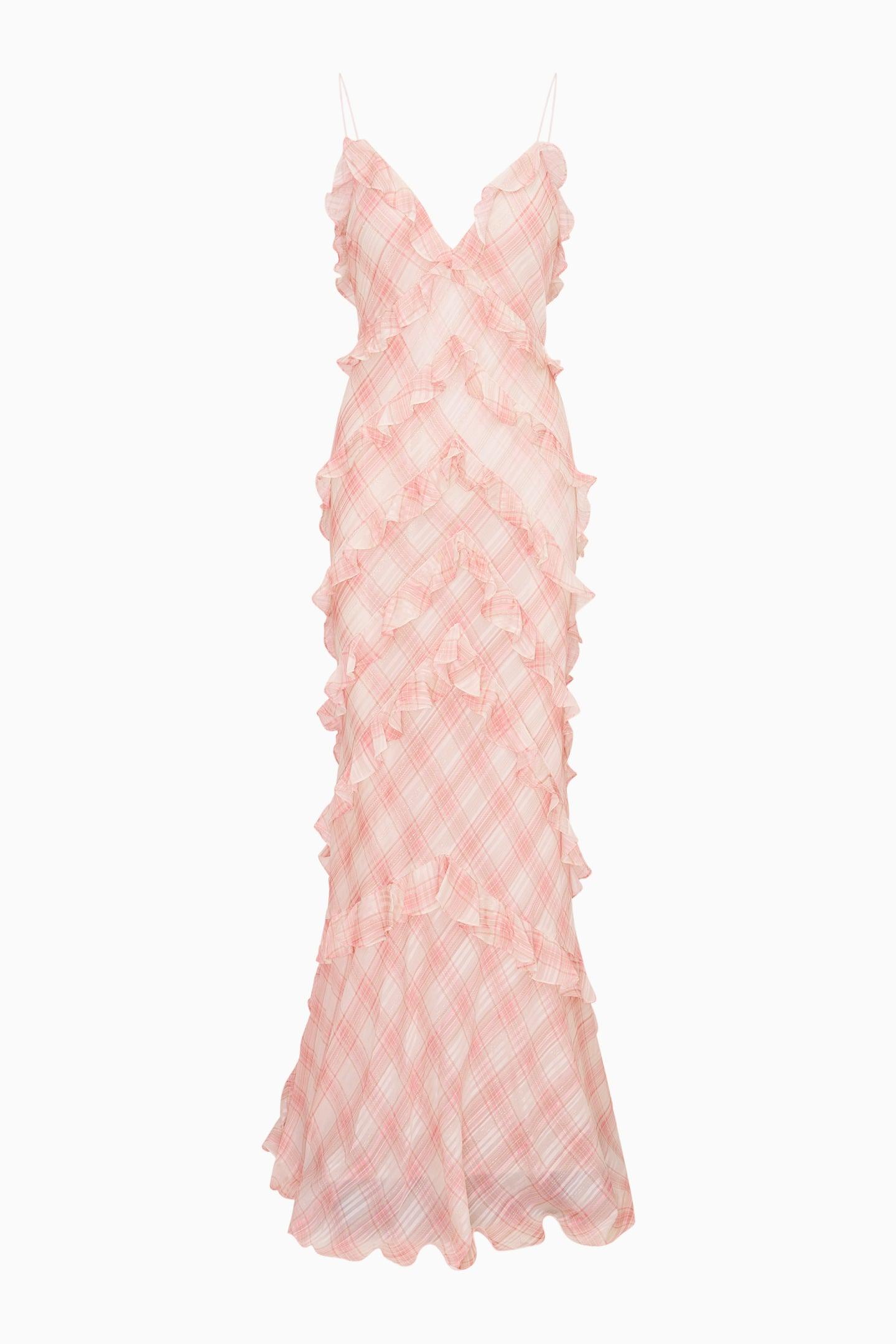 Ellietta Tartan Ruffle Maxi Dress Product Image