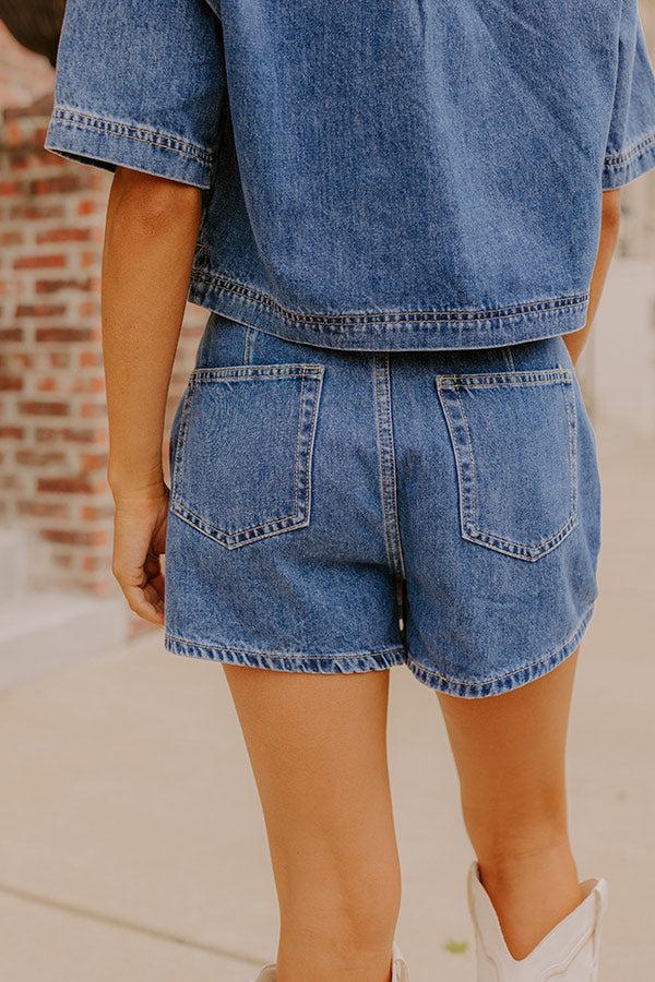 Downtown Chic High Waist Denim Skort Product Image