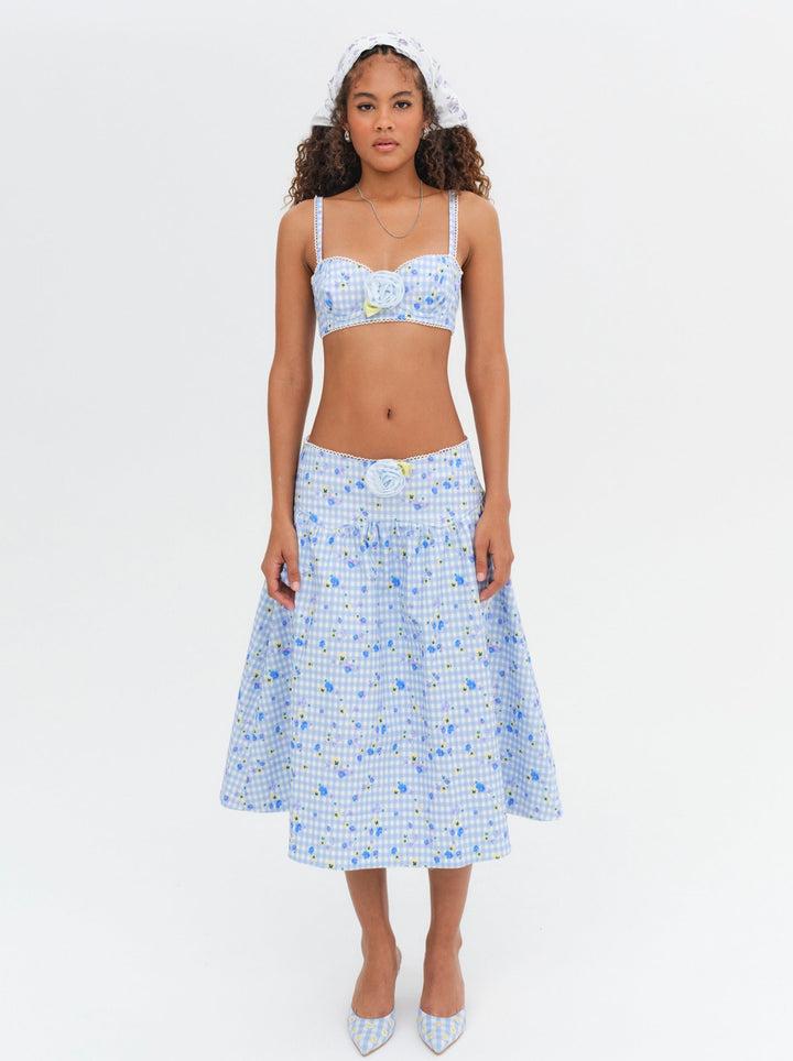 Brigitta Midi Skirt — Blue Product Image