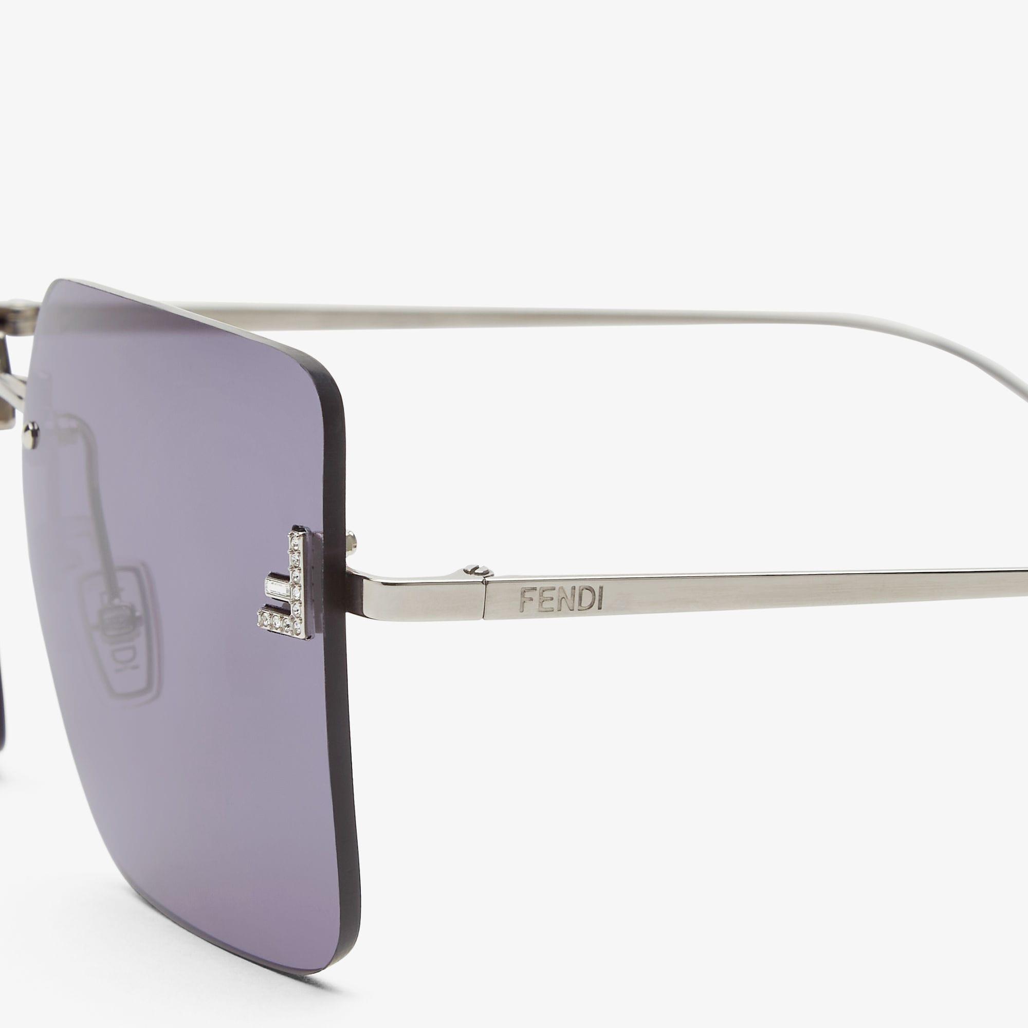 Fendi First CrystalPalladium-finish metal sunglasses Product Image