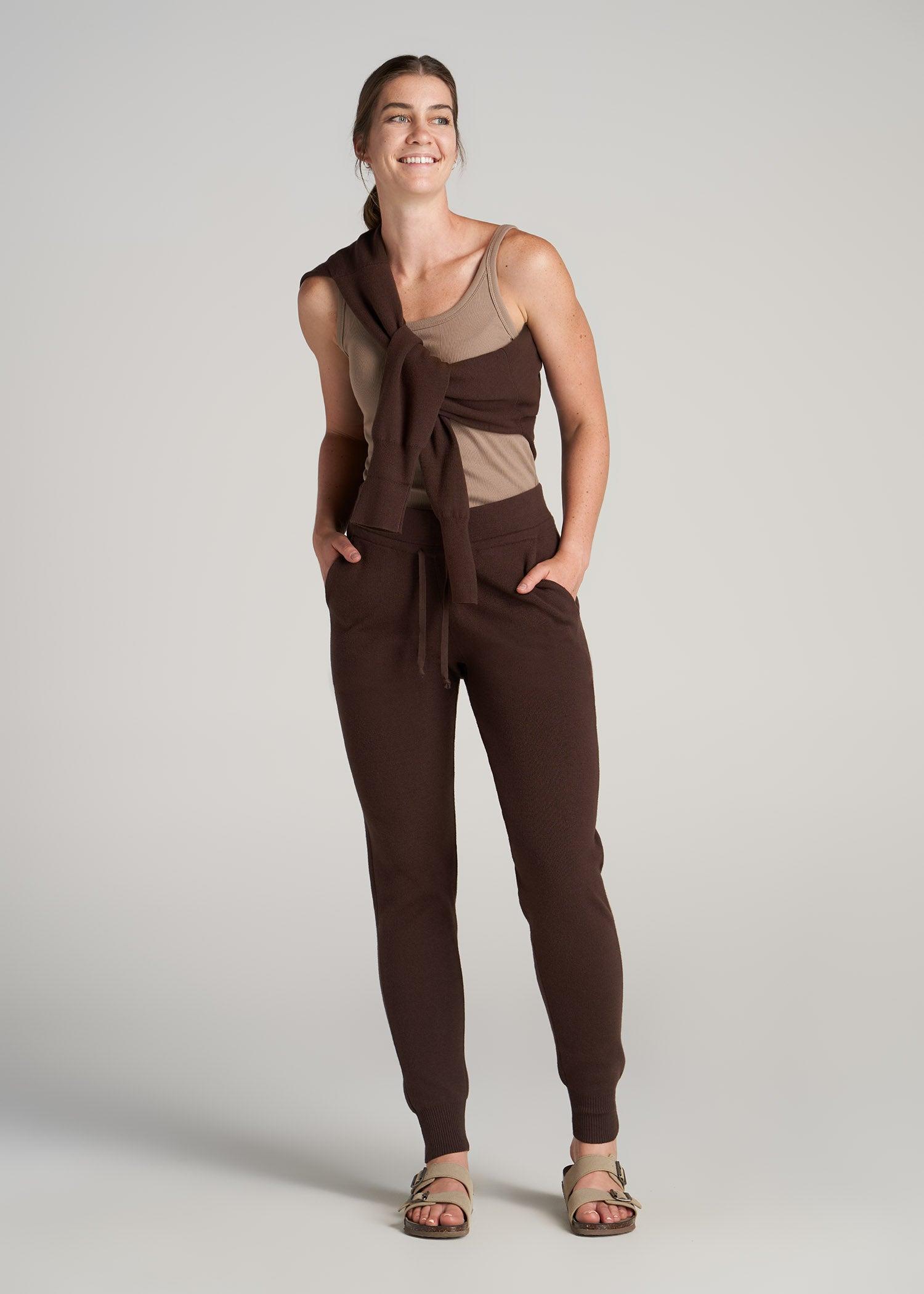 Knit Lounge Joggers for Tall Women in Chocolate Female Product Image