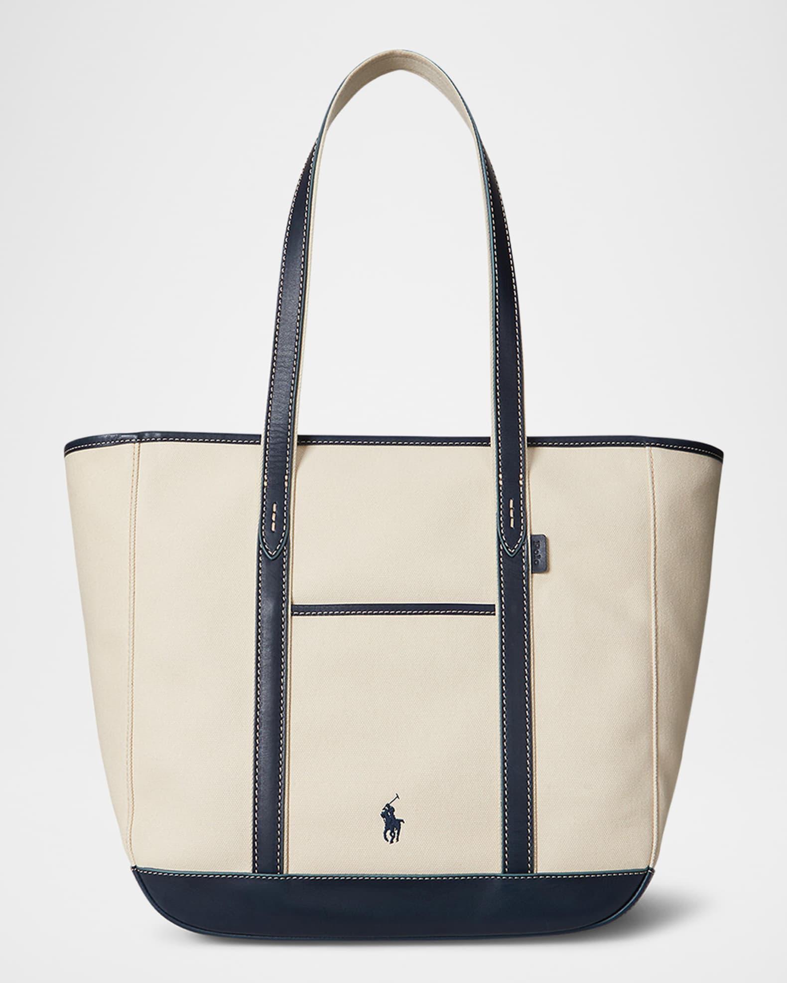 Canvas and Leather Medium Tote Bag  Product Image