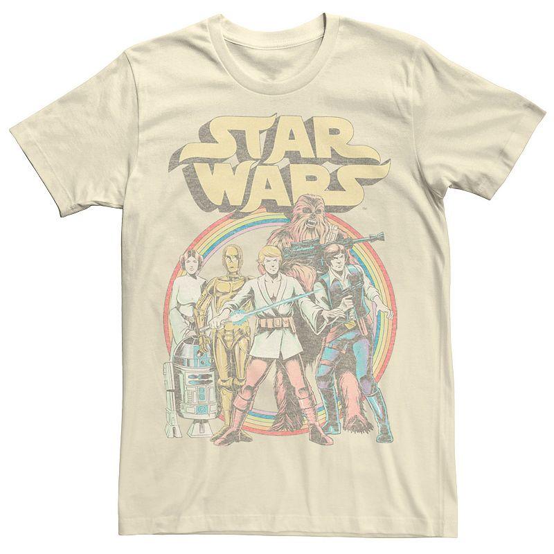 Men's Star Wars Rainbow Retro Group Logo Tee, Size: Medium, Natural Product Image