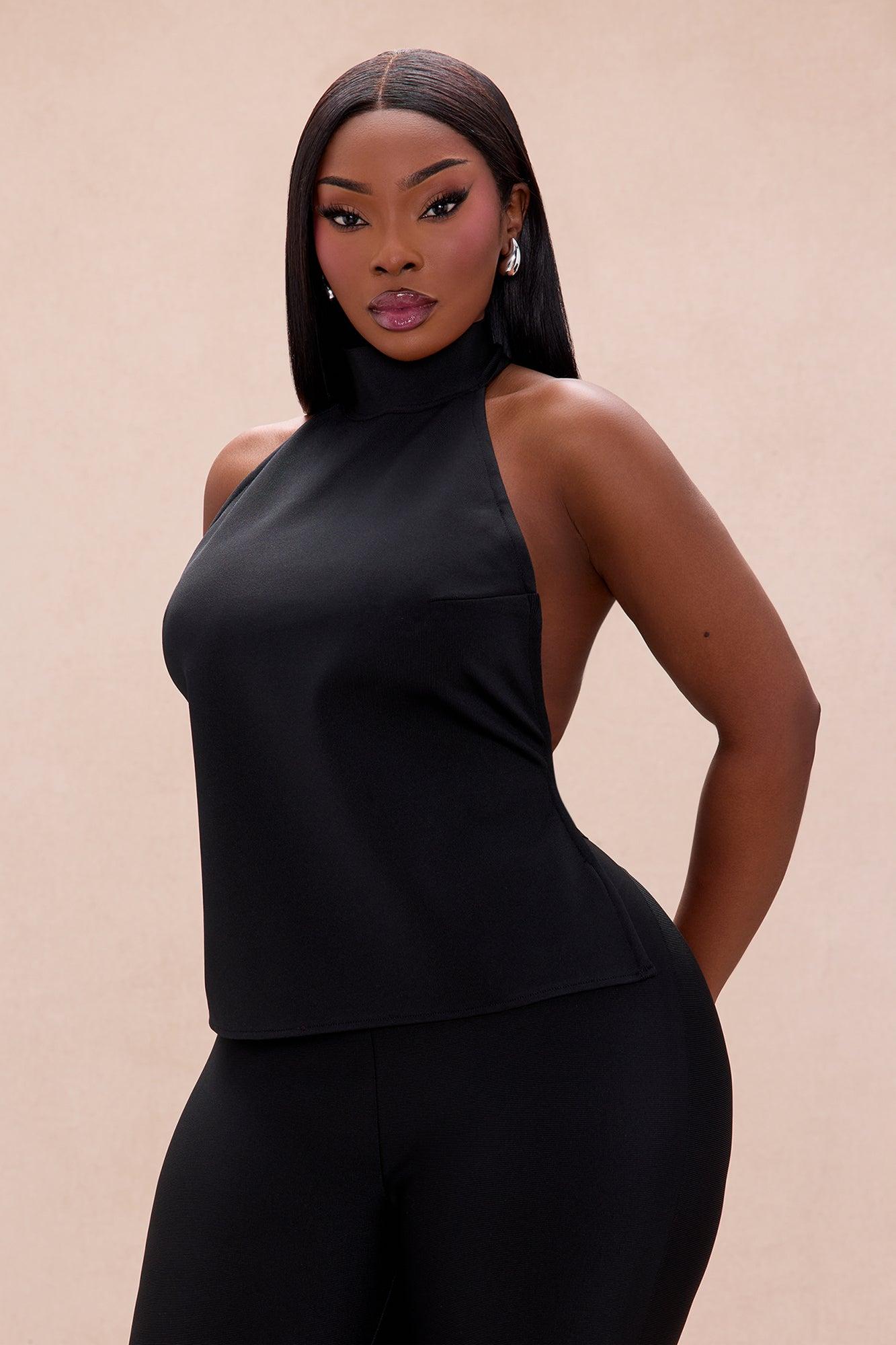 Jayden Backless Bandage Pant Set - Black Female Product Image