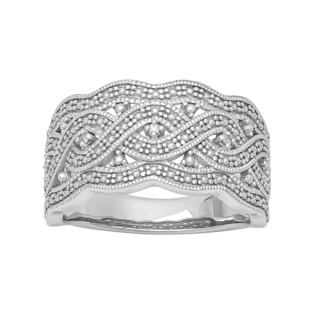 Love Always Sterling Silver Diamond Accent Swirl Band, Women's, Size: 6 Product Image