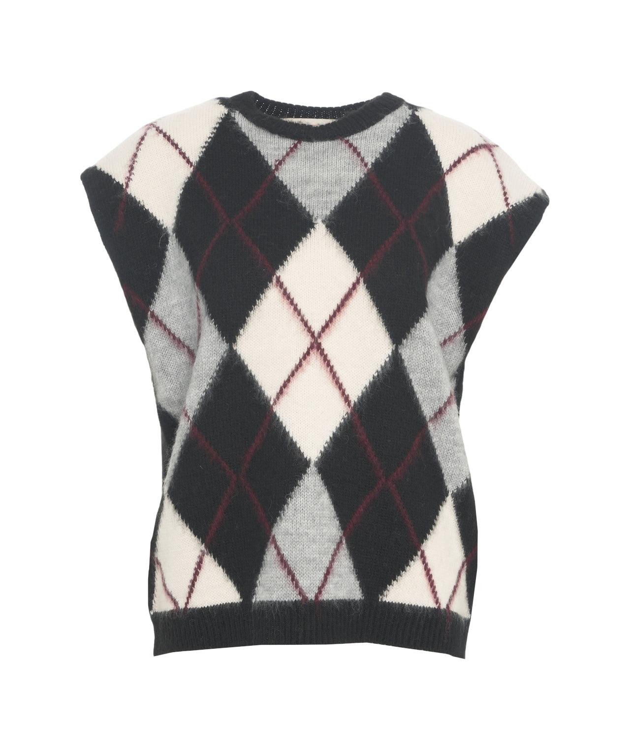 Vest with argyle pattern Product Image