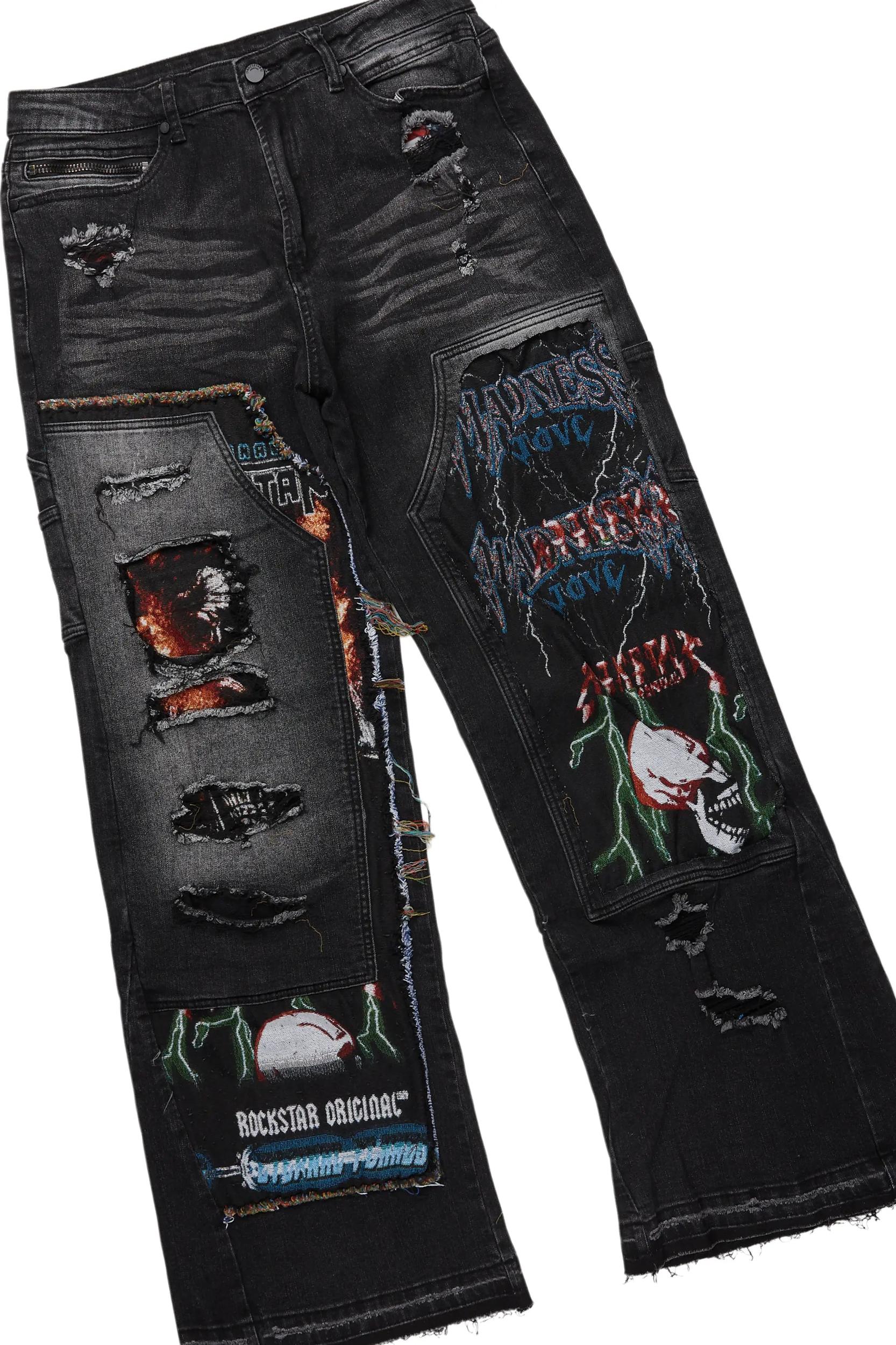 Beno Black Long Sleeve T-Shirt & Yanis Baggy Fit Jean Bundle Male Product Image