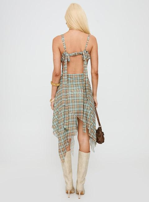 Blaize Asymmetrical Midi Dress Multi Check Product Image