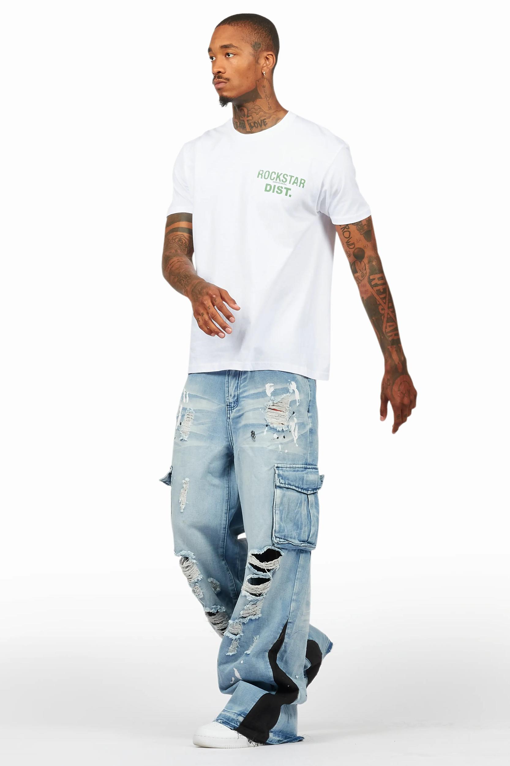 Dubaku Blue Baggy Fit Jean Male Product Image