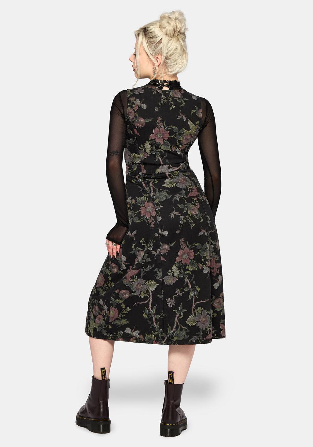 Poison Eden Print Denim Midi Dress Product Image