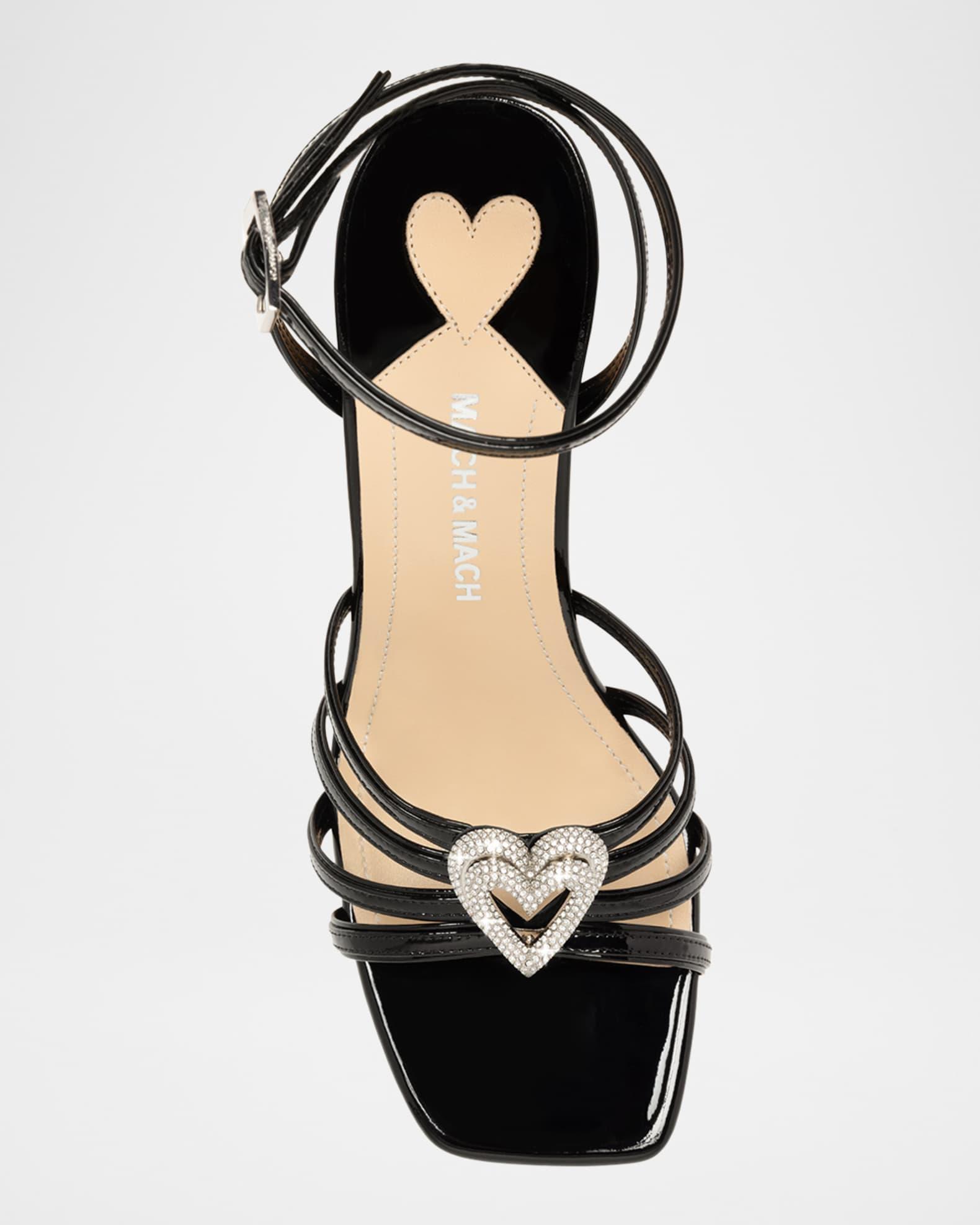 Double Heart Patent Wedge Sandals Product Image