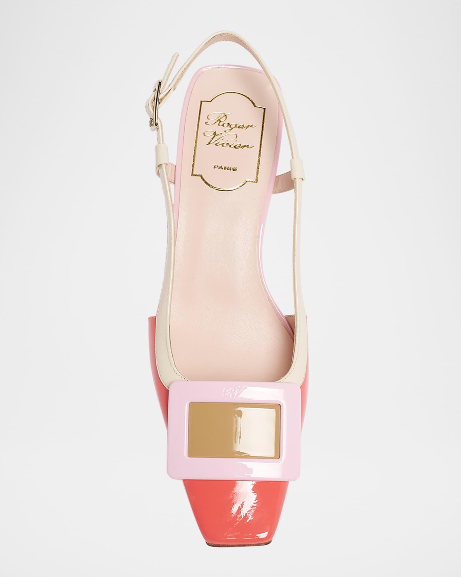 Colorblock Patent Leather Slingback Pumps Product Image