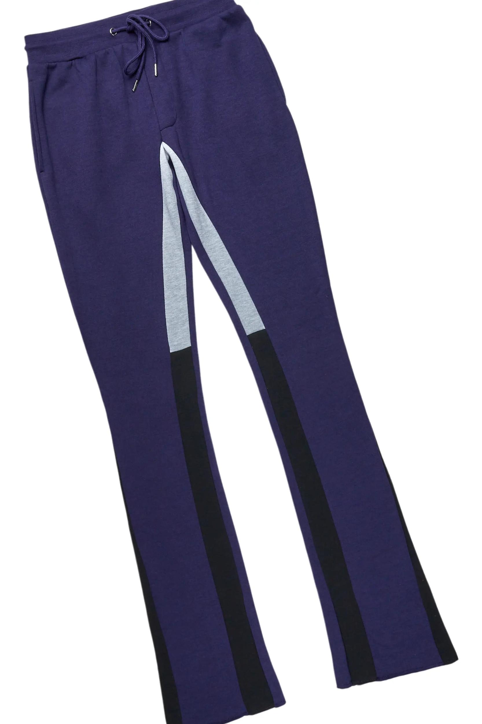 Basic Navy Hoodie/Stacked Flare Track Set Male Product Image