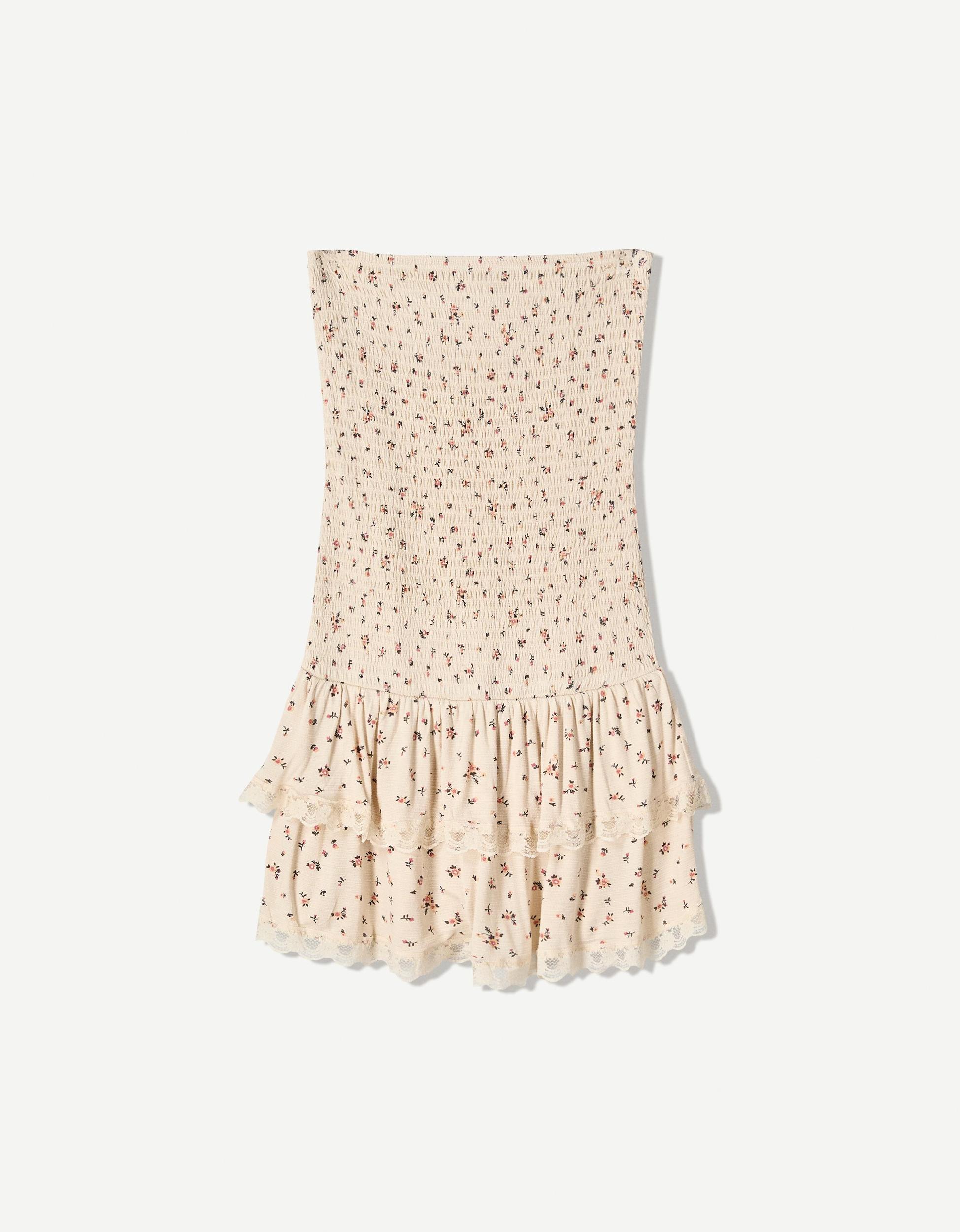 Ruffled off-the-shoulder mini dress Product Image