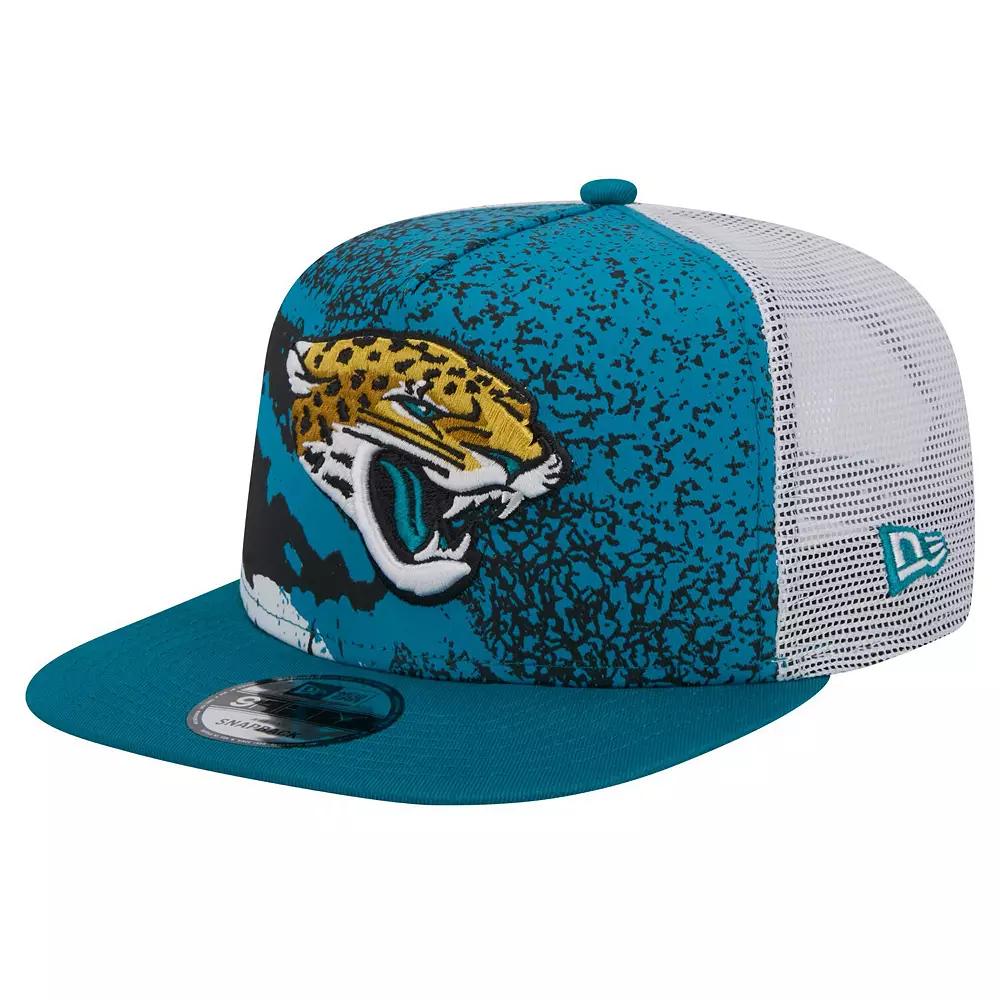 Men's New Era Teal Jacksonville Jaguars Court Sport 9FIFTY Snapback Hat, Blue Product Image