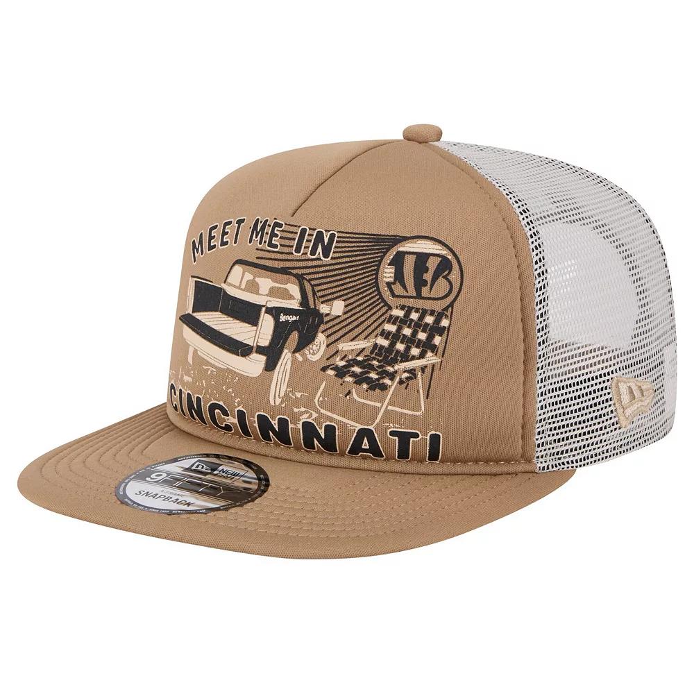 Men's New Era Tan Cincinnati Bengals Meet Me 9FIFTY Snapback Hat, Team Product Image