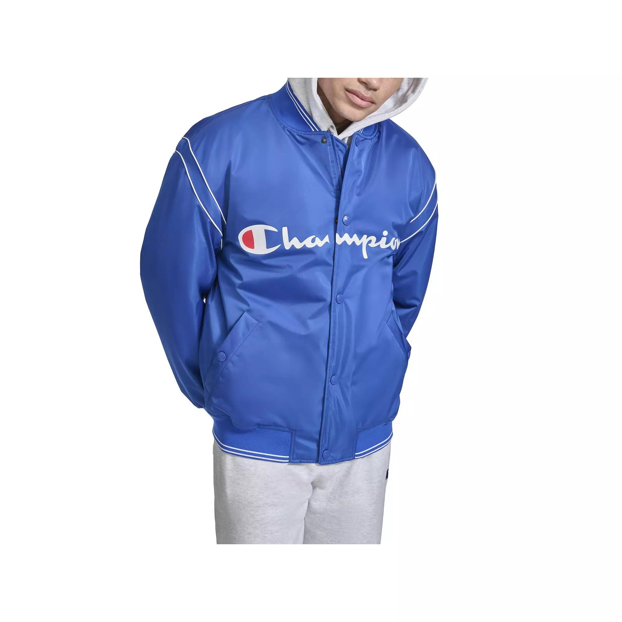Men's Champion® Varsity Bomber, Size: Large, Blue The Web Product Image