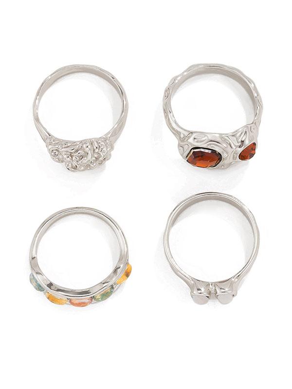 Geometric Rhine Stones Rings Accessories Product Image