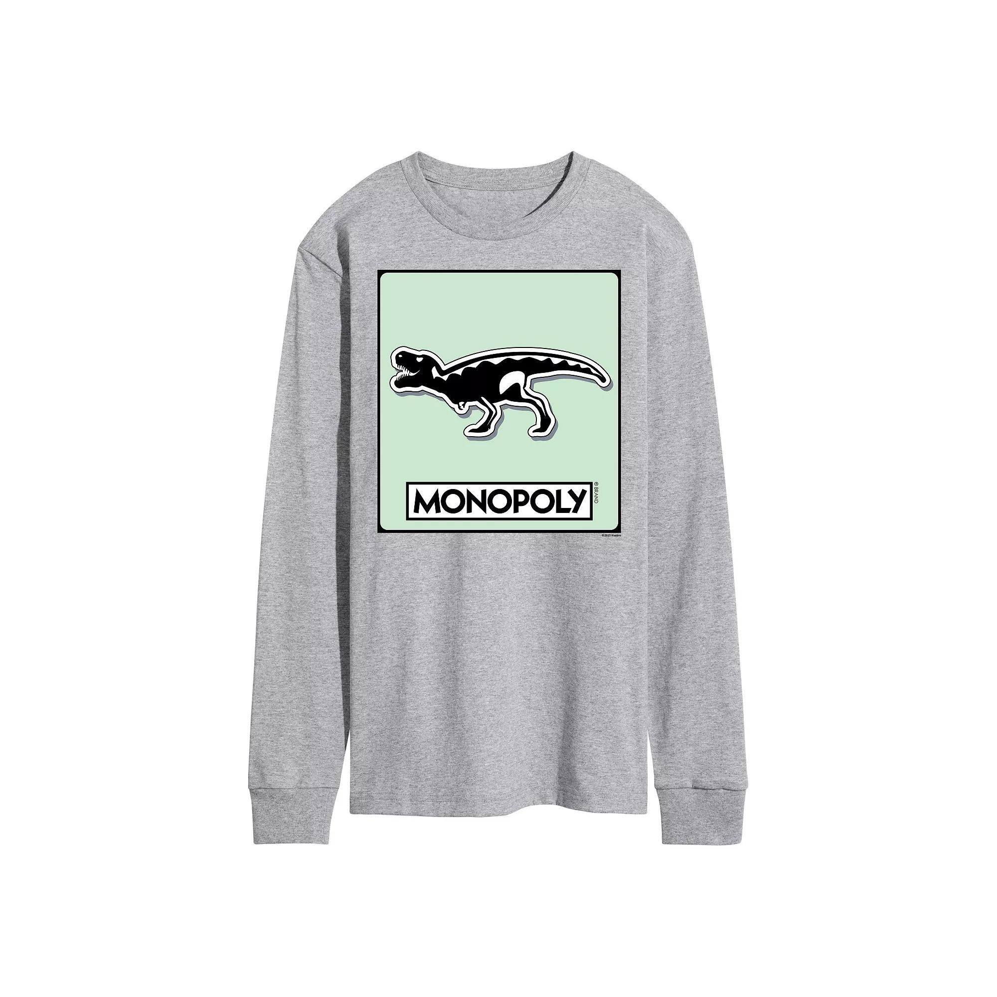 Men's Monopoly TRex Game Token Long Sleeve Graphic Tee,  Product Image