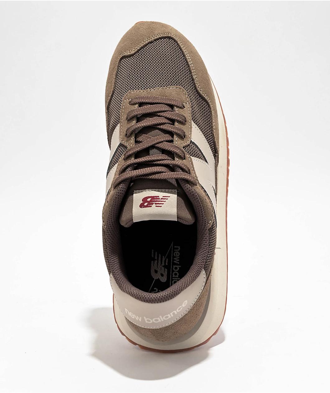 New Balance Lifestyle 237 Light Brown & Maroon Shoes Product Image