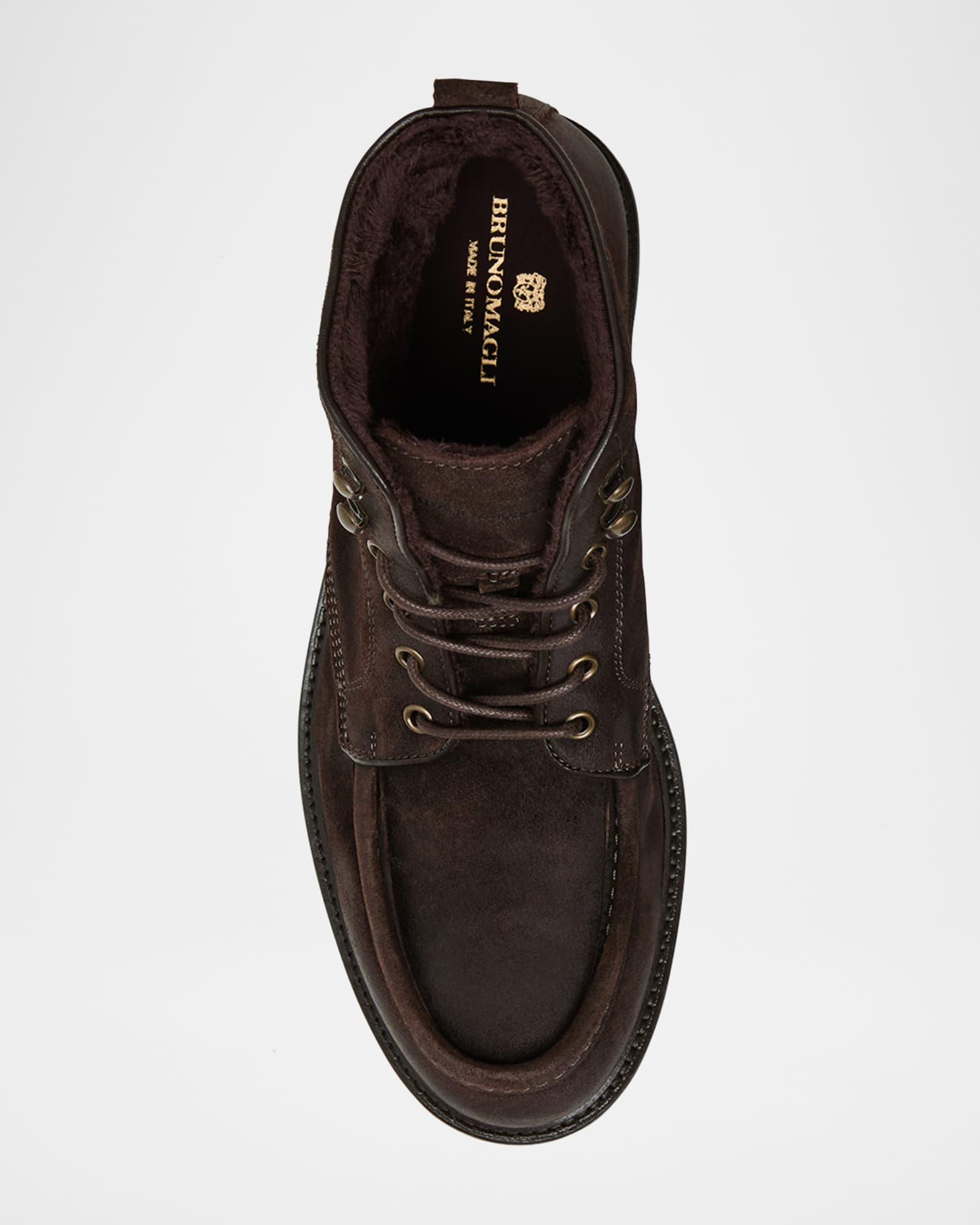 Men's Scotty Faux Fur-Lined Leather Lace-Up Boots Product Image