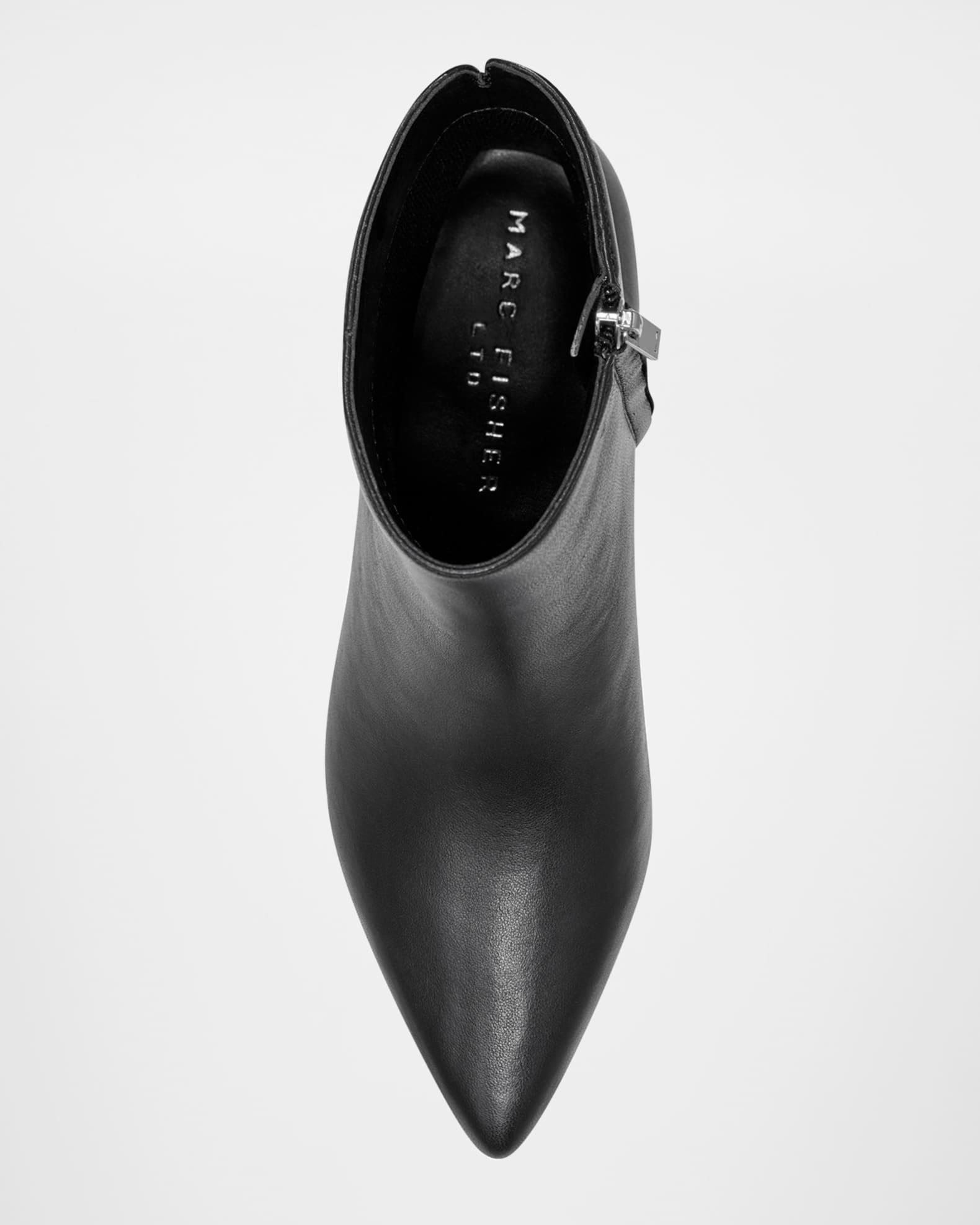 Leonna Leather Block-Heel Ankle Booties Product Image