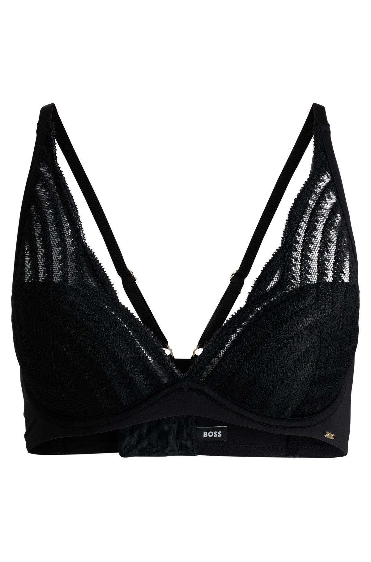 Underwired bra with padded cups and lace detailing Product Image
