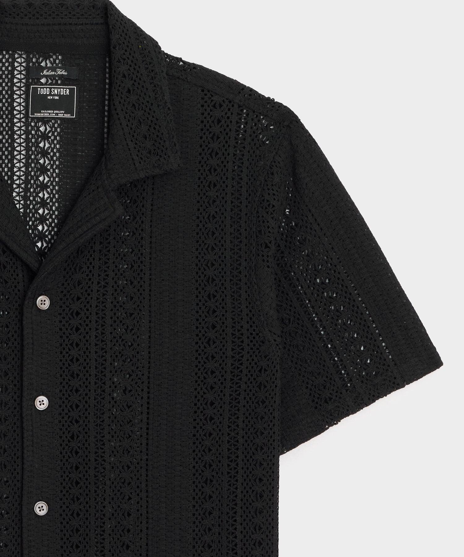 Relaxed Open-Knit Embroidered Cabana Polo Product Image