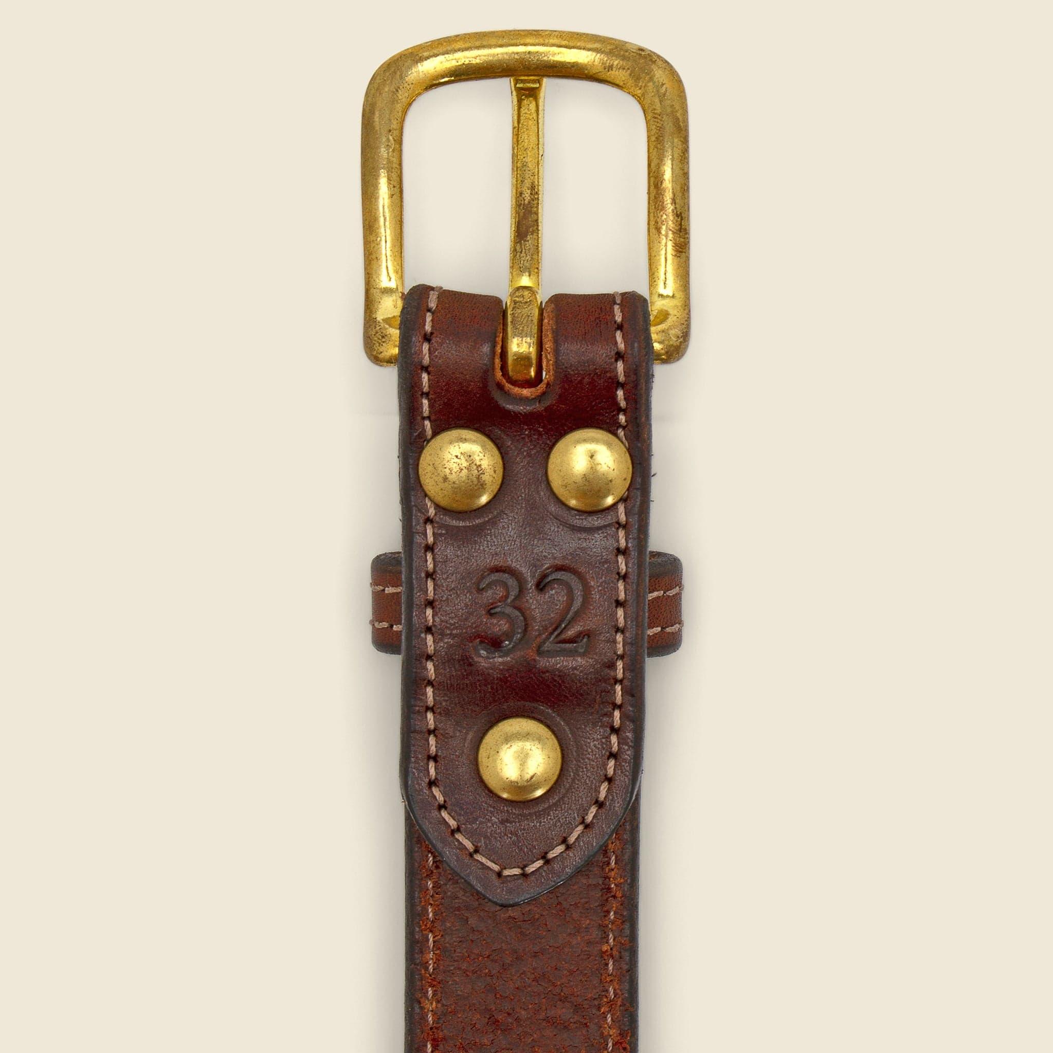 Stitched Bridle Belt - Brown Product Image