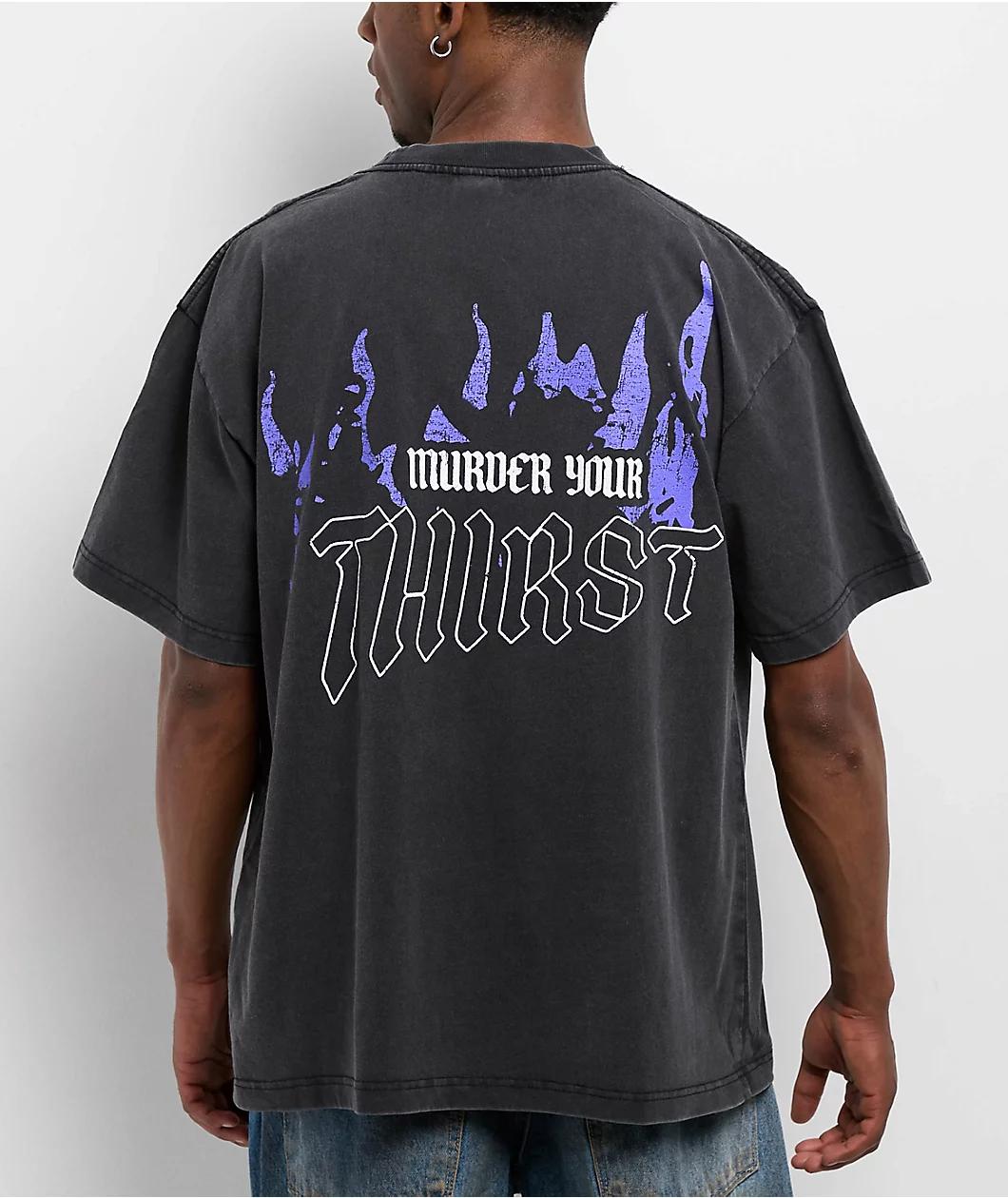 Liquid Death Bird Black Wash T-Shirt Product Image