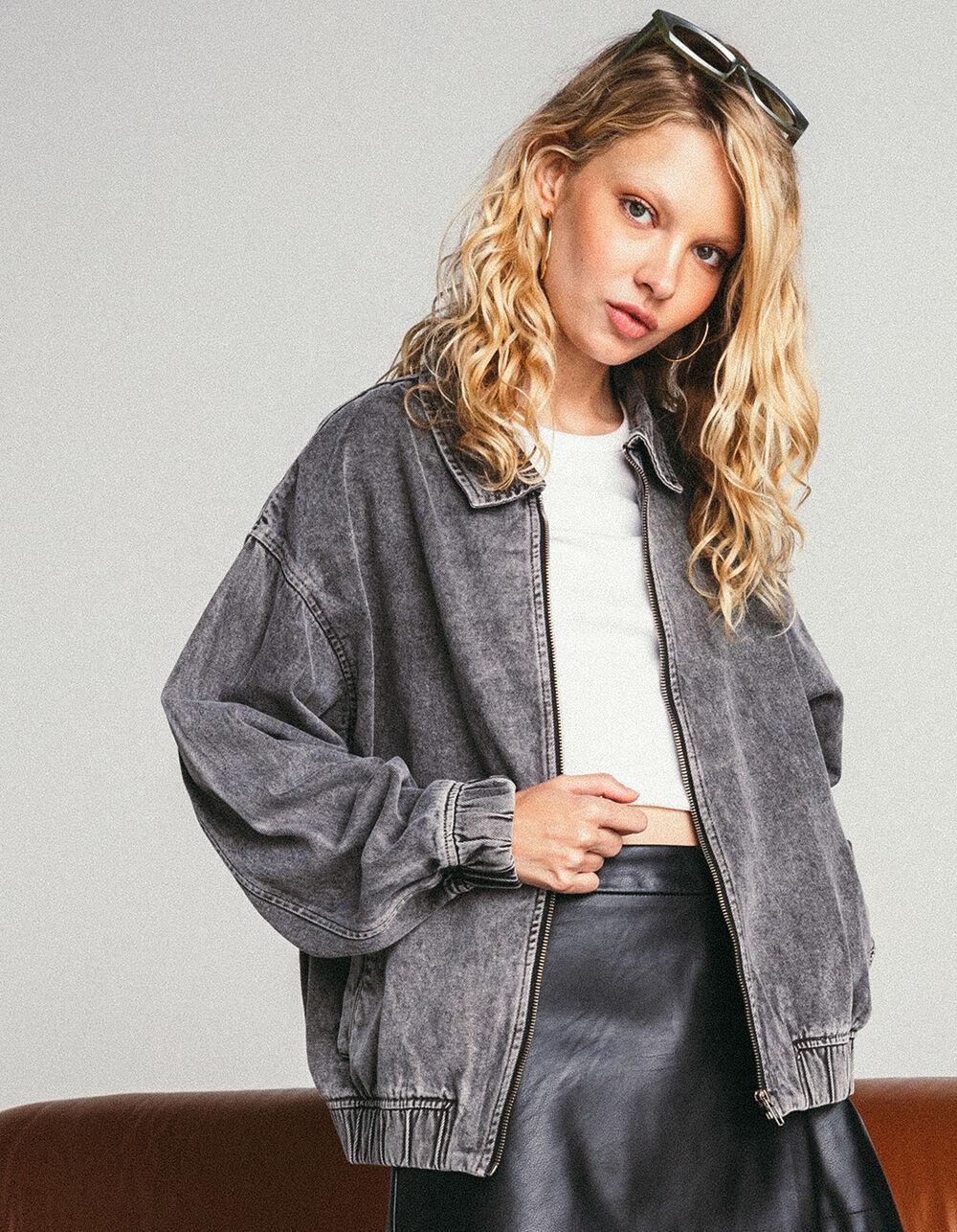 JJXX Ziggy Womens Washed Denim Jacket - WASHED BLACK Product Image