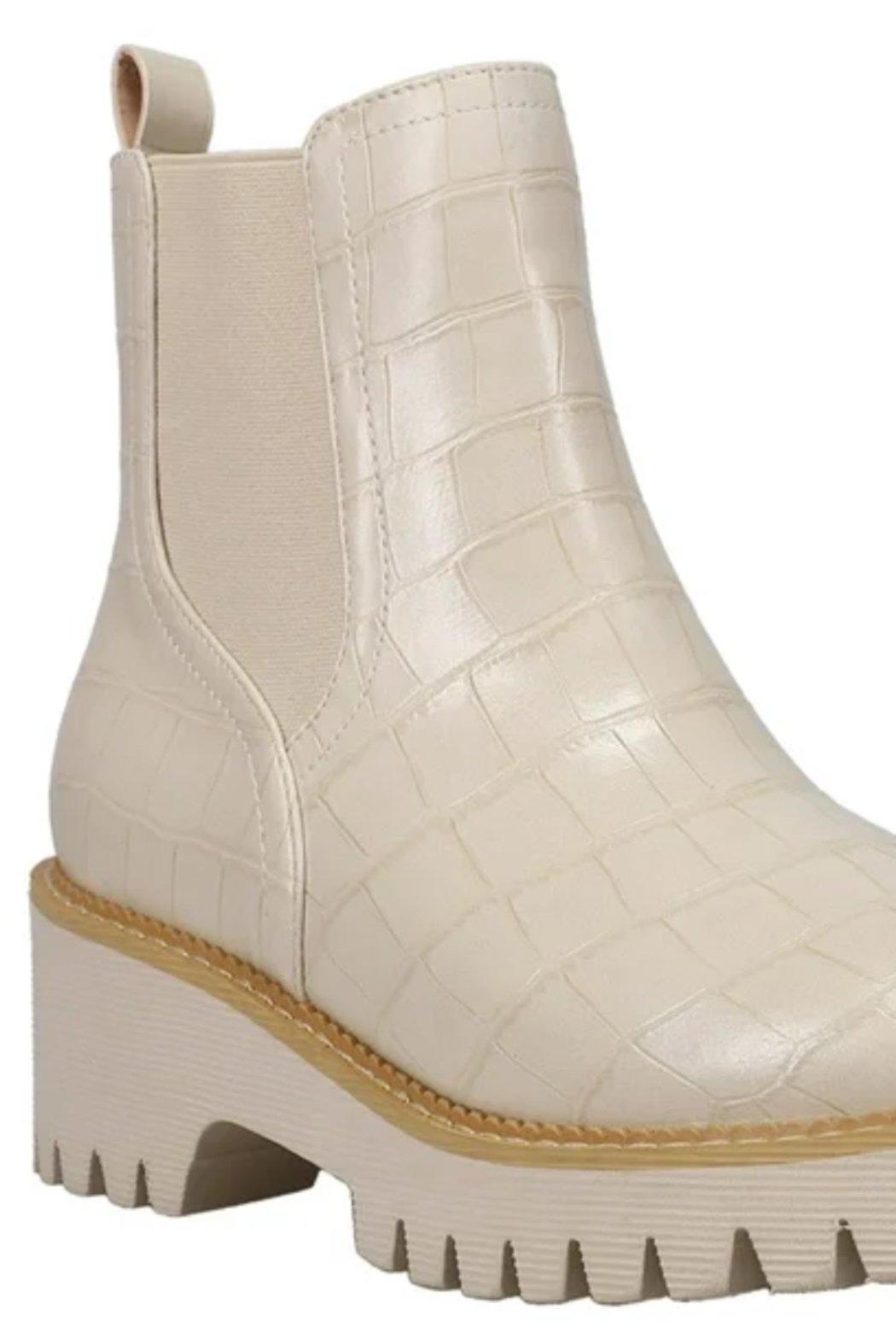 Whatever Ivory Croco Booties Product Image