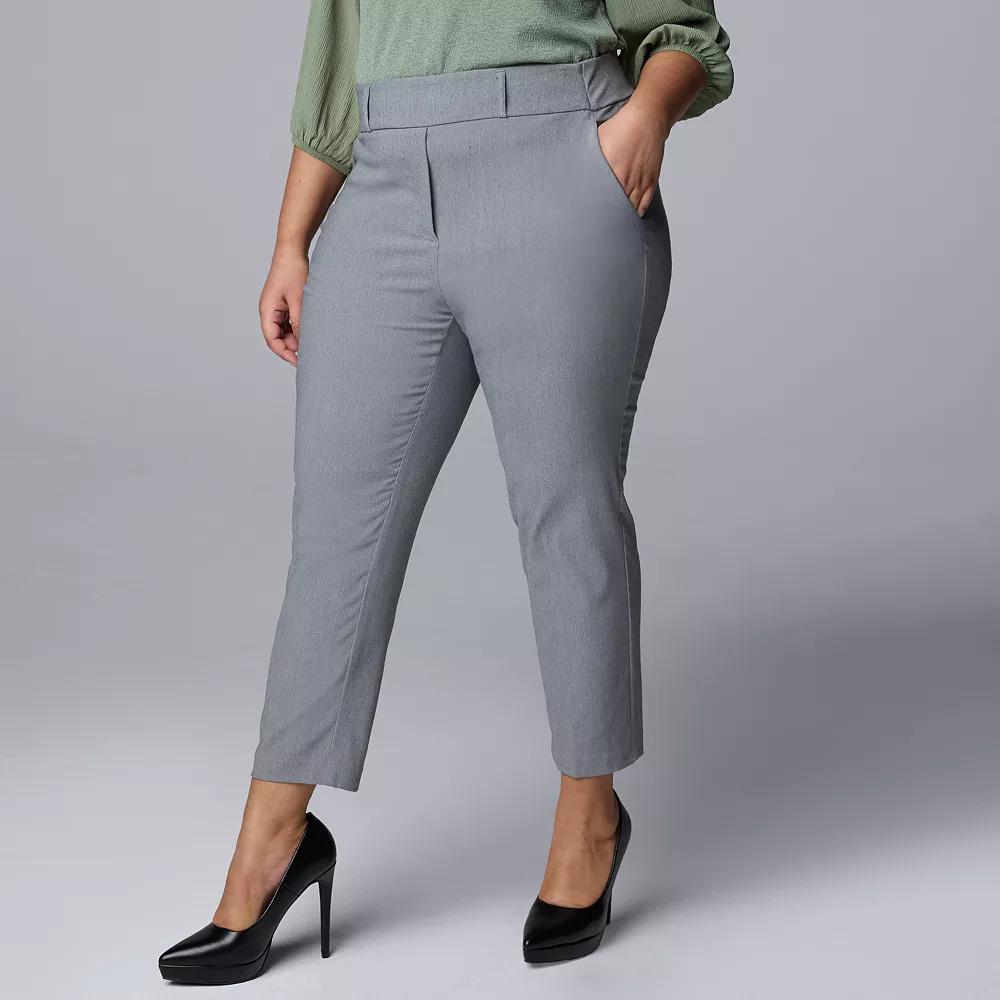 Plus Size Simply Vera Vera Wang Simply Modern Ankle Pants, Women's, Size: 3XL, Grey Melange Product Image