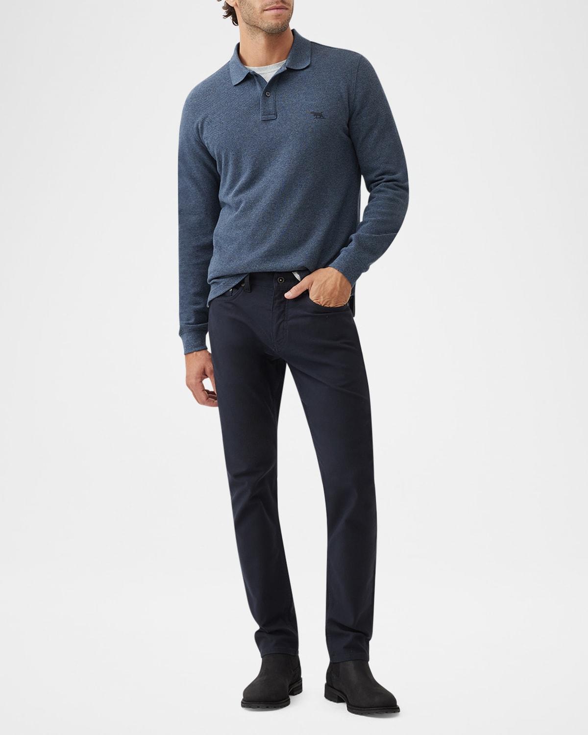 Mens Long-Sleeve Pique Polo Shirt Product Image