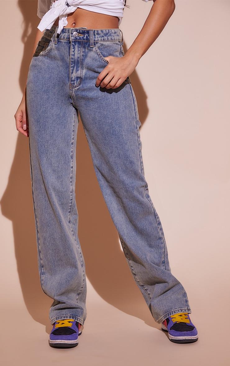 Vintage Mid Wash Straight Leg Jeans Product Image