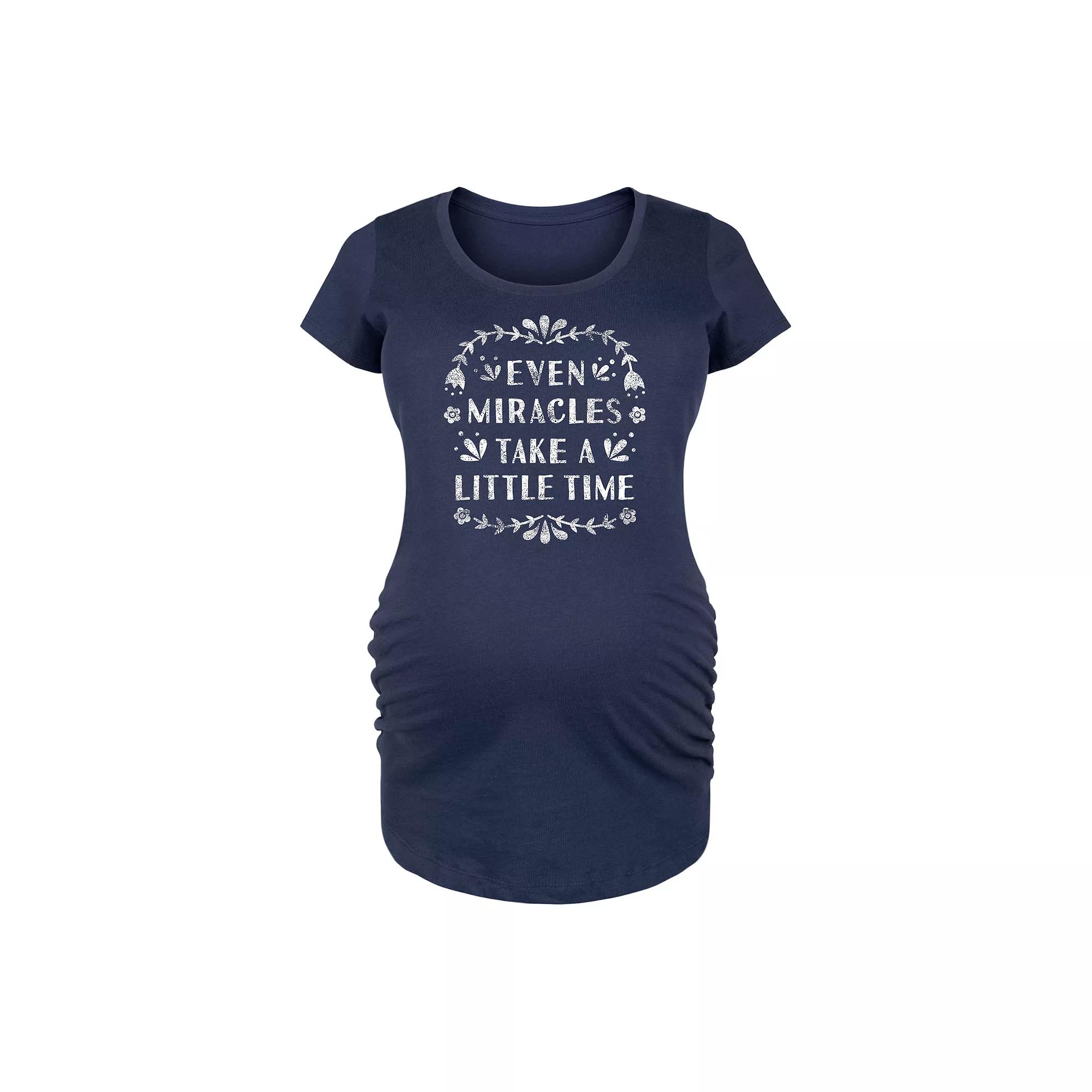 Maternity Even Miracles Take a Little Time Graphic Tee, Women's,  Product Image