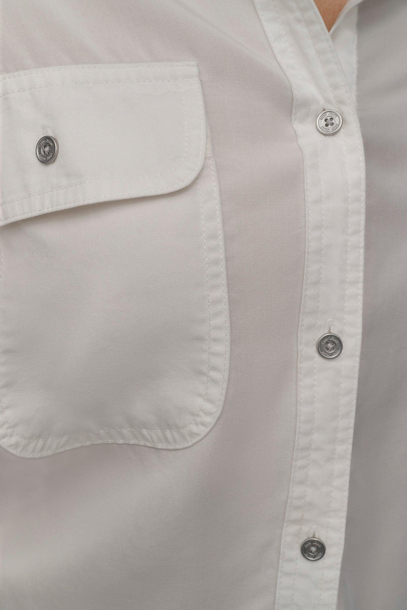 CROPPED BUTTON FRONT SHIRT Product Image